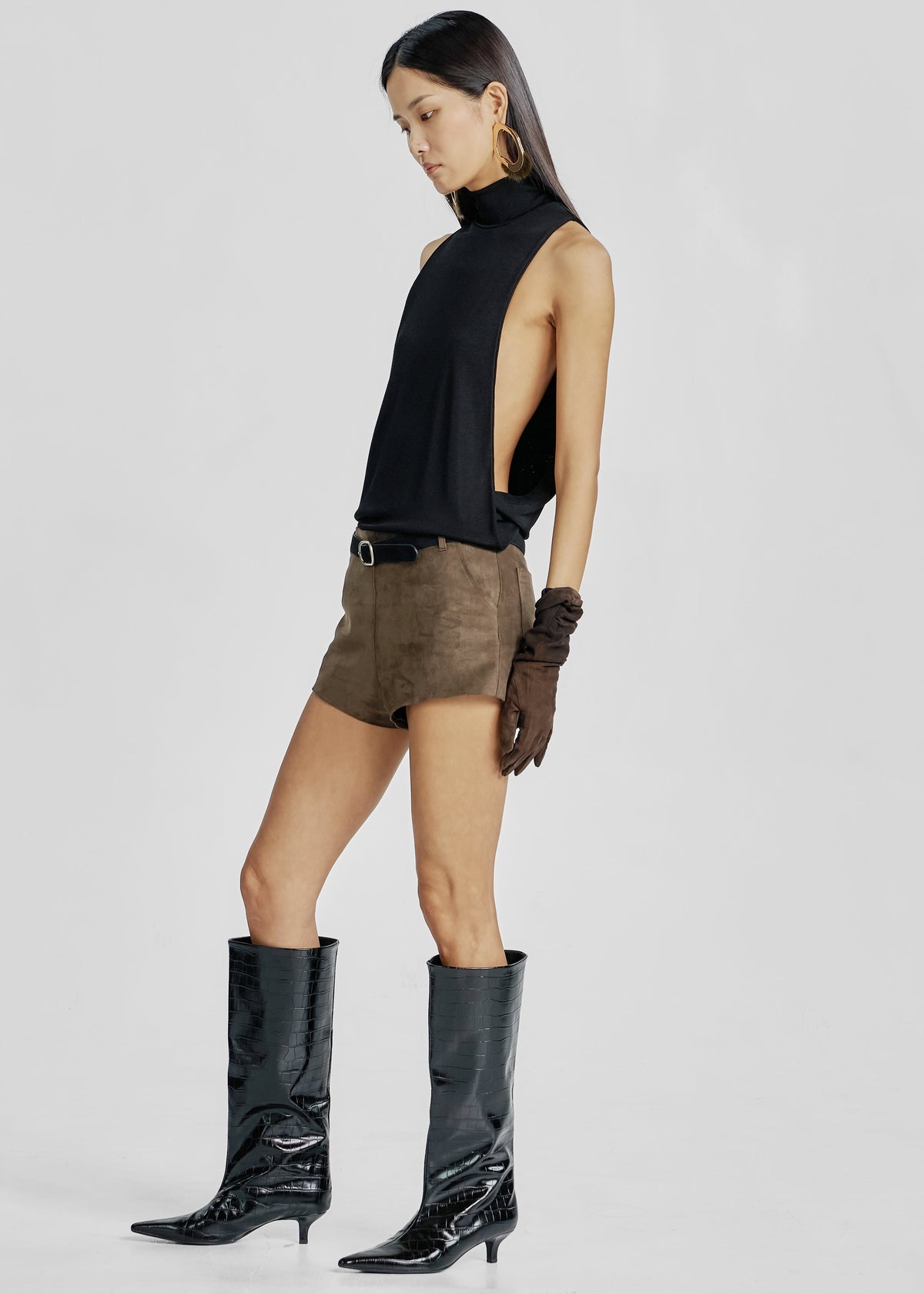 Maxen Mock Neck Bodysuit - Black β view 1 of 10