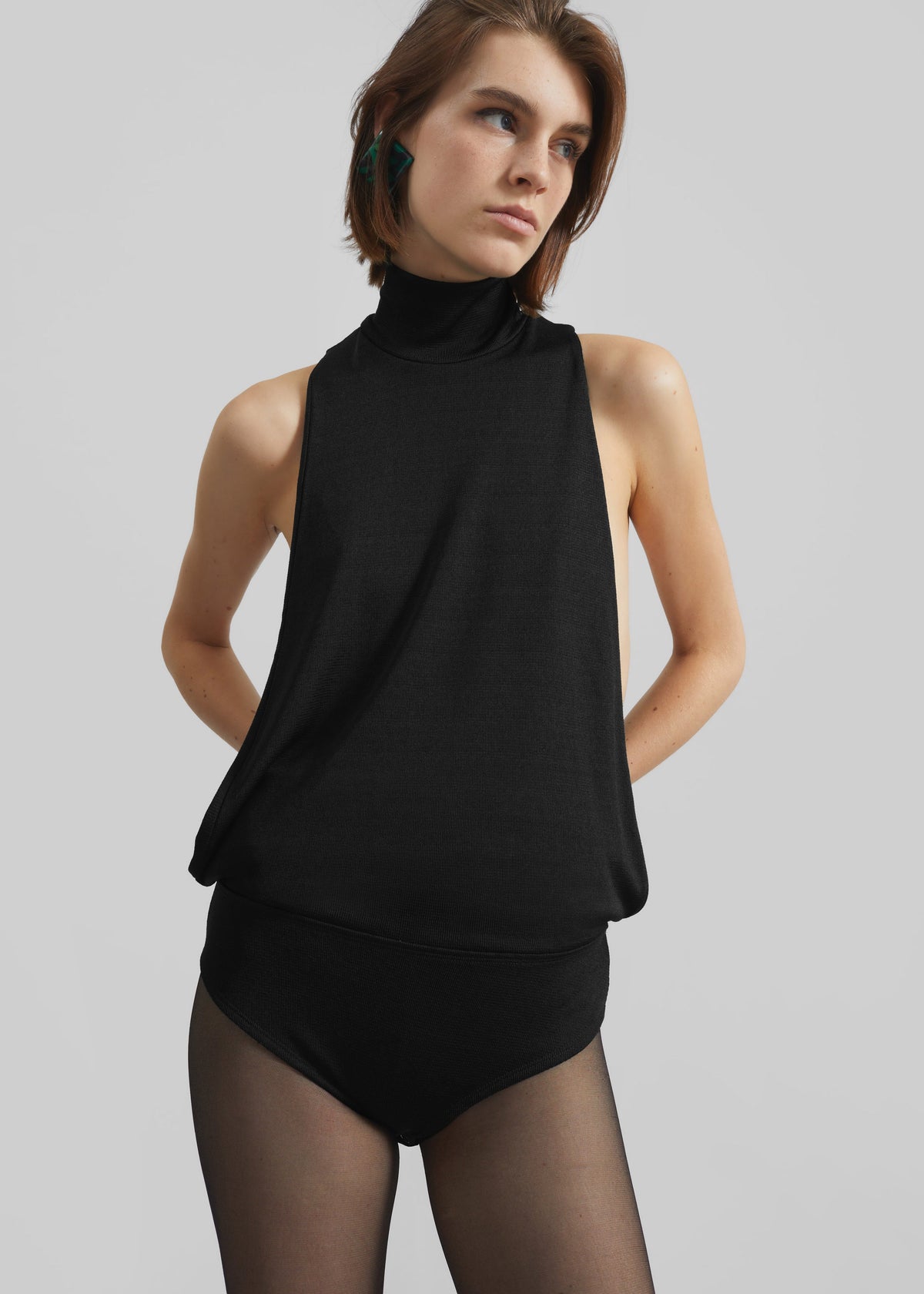 Maxen Mock Neck Bodysuit - Black β view 2 of 10