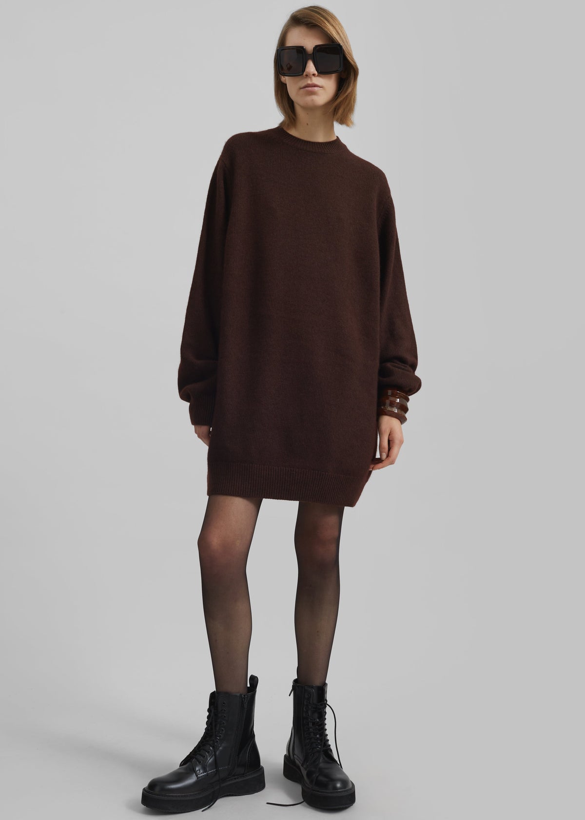 Maxime Knit Sweater Dress - Brown β view 7 of 12