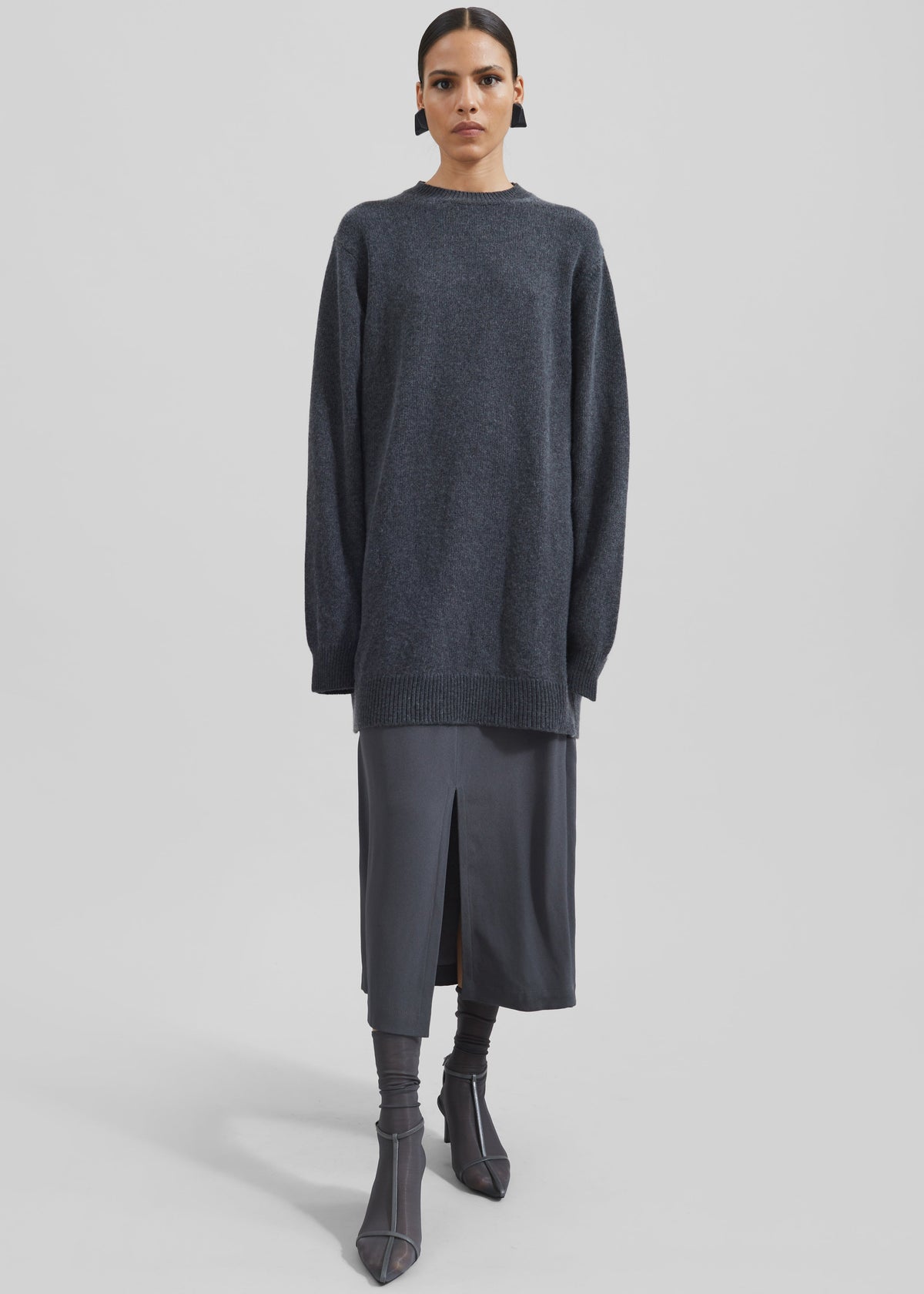 Maxime Knit Sweater Dress - Dark Grey Melange β view 6 of 10