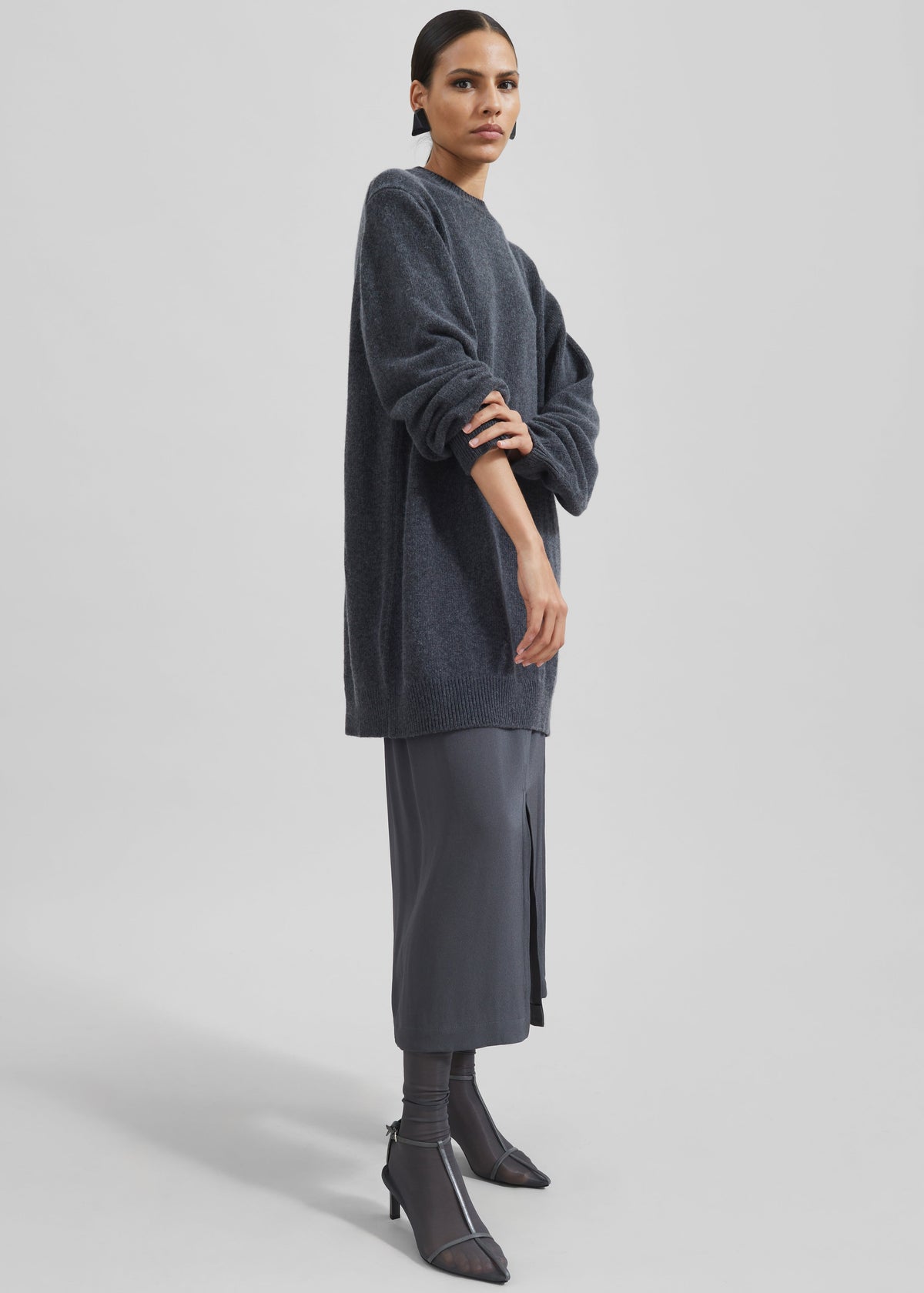 Maxime Knit Sweater Dress - Dark Grey Melange β view 7 of 10