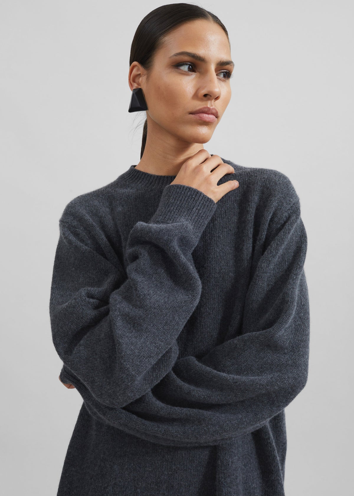 Maxime Knit Sweater Dress - Dark Grey Melange β view 5 of 10
