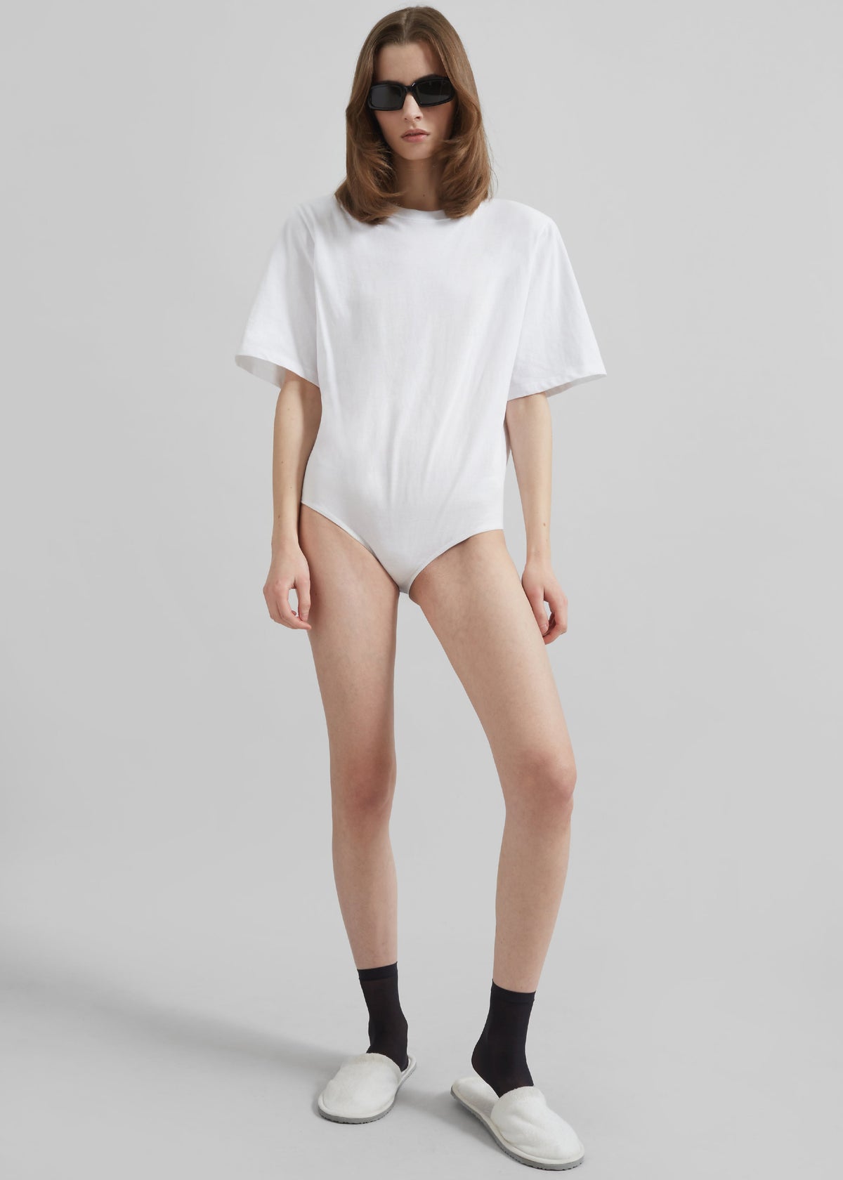 Meida Padded T-Shirt Bodysuit - White β view 1 of 9
