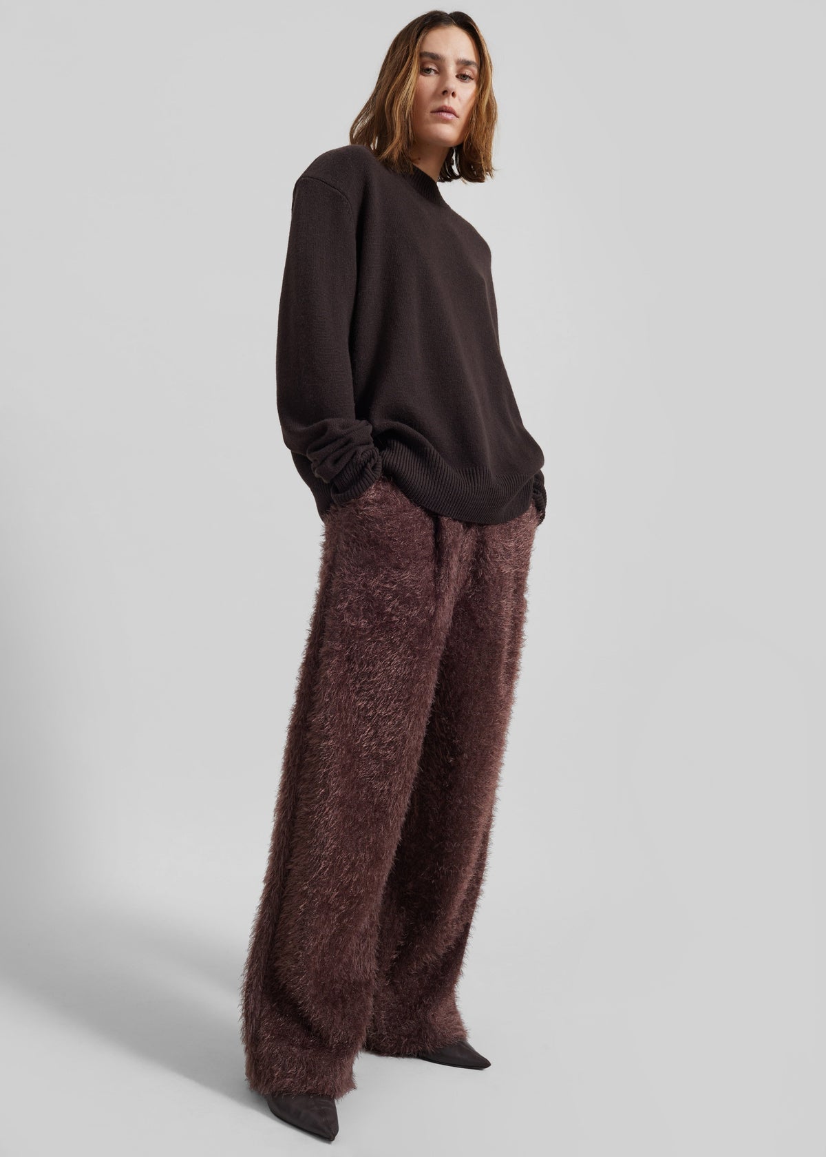 Melker Furry Pants - Mauve Brown β view 1 of 12