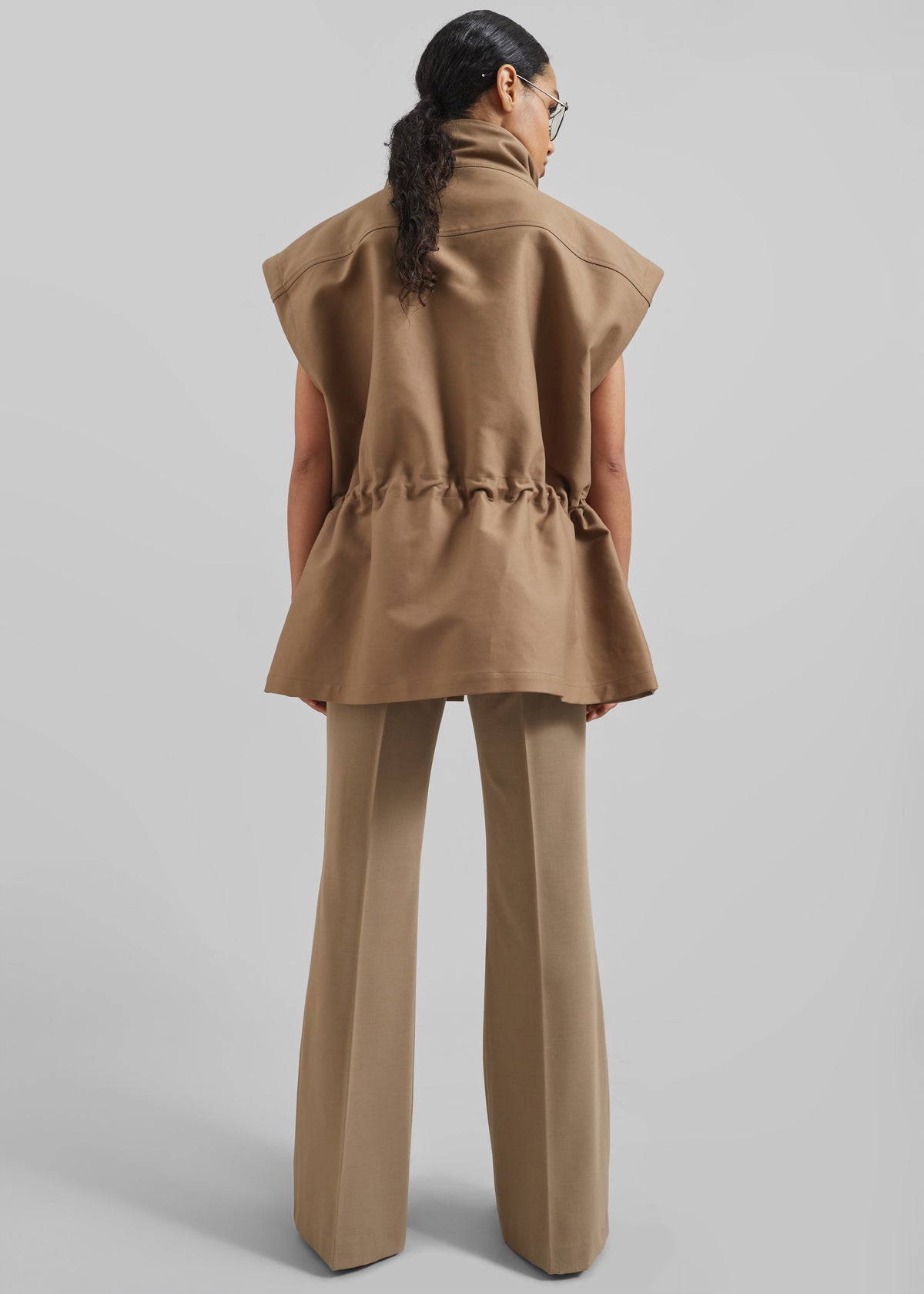 Melton Detachable Sleeve Cargo Jacket - Camel β view 9 of 10