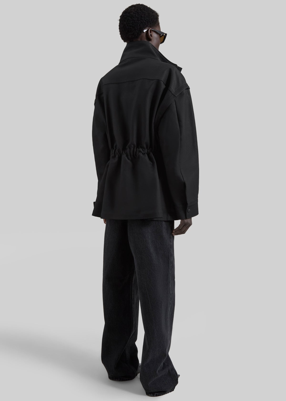 Melton Detachable Sleeve Cargo Jacket - Black β view 8 of 9