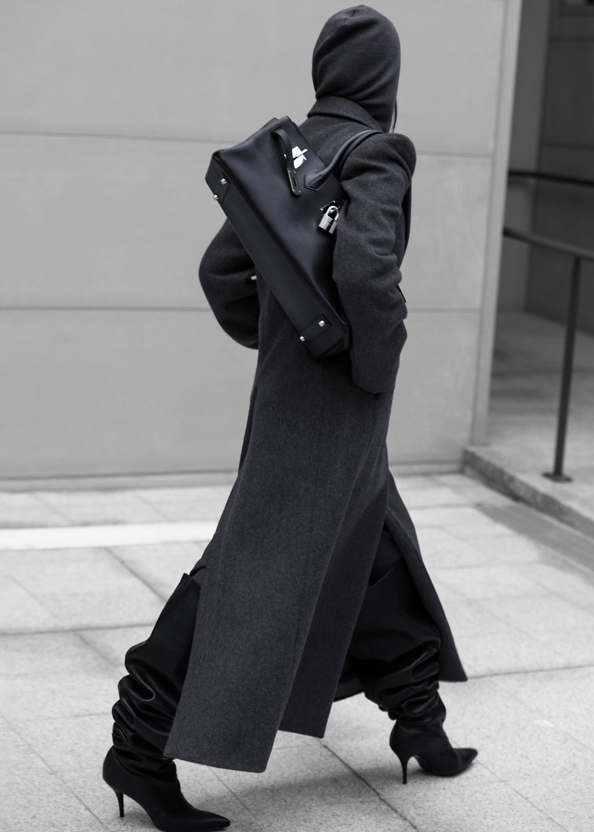 Melva Long Coat - Charcoal β view 10 of 11