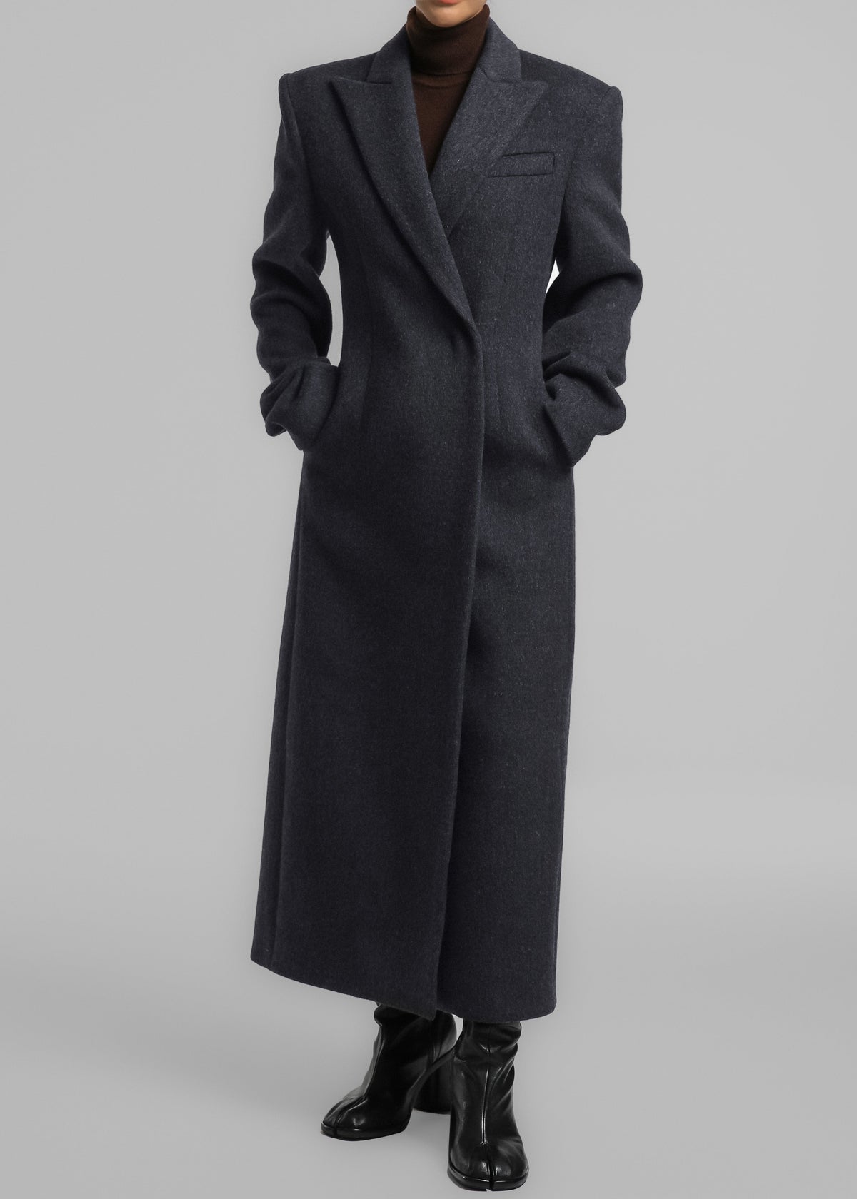 Melva Long Coat - Charcoal β view 6 of 11