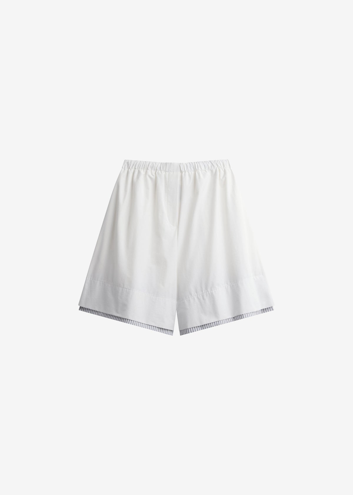 Menton Layered Hem Shorts - White/Blue Stripe β view 8 of 8