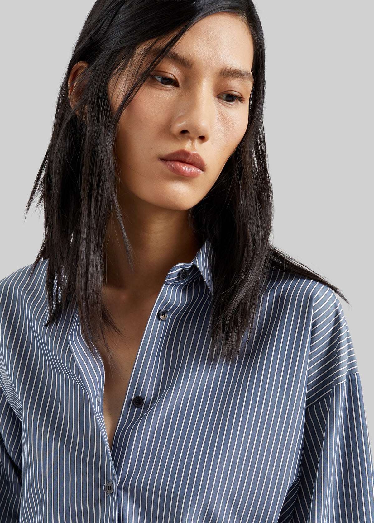 Menton Oversized Shirt - Navy/White Stripe β view 5 of 10