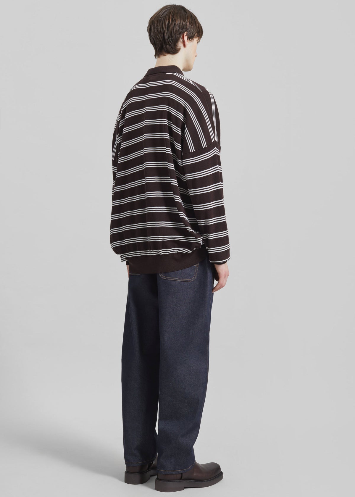 Meriel Polo Sweater - Brown/White Stripe β view 6 of 6