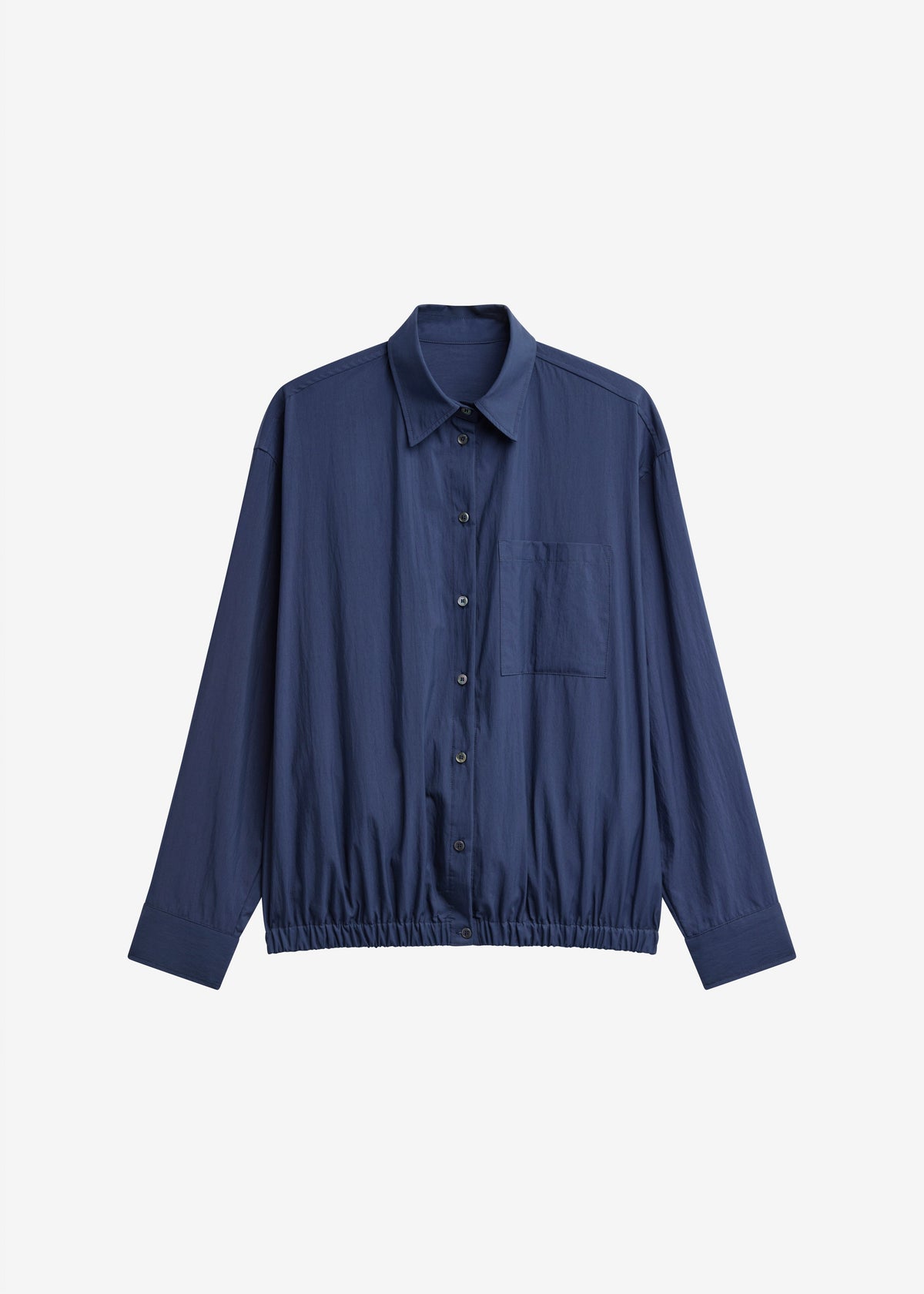 Mery Elastic Hem Shirt - Navy β view 9 of 9
