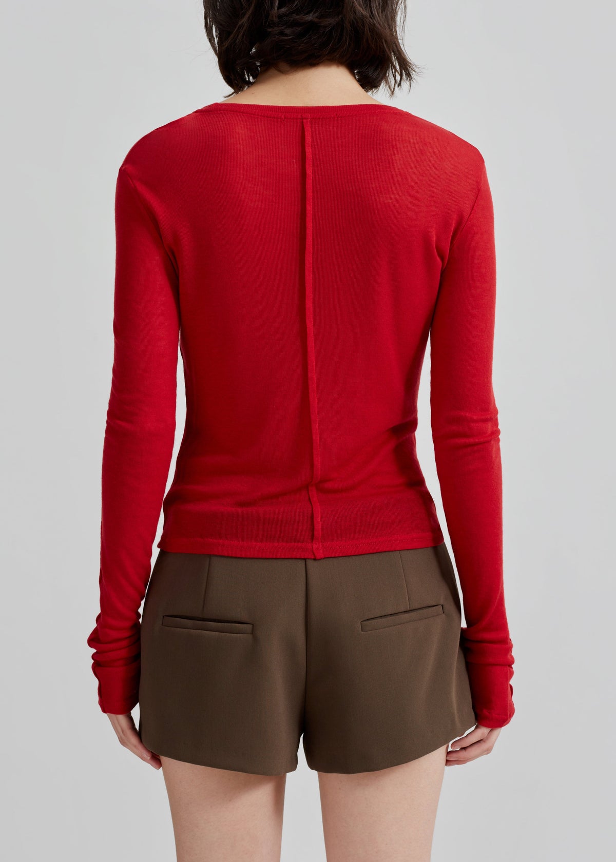 Mesa Sheer Long Sleeve Tee - Red β view 8 of 9