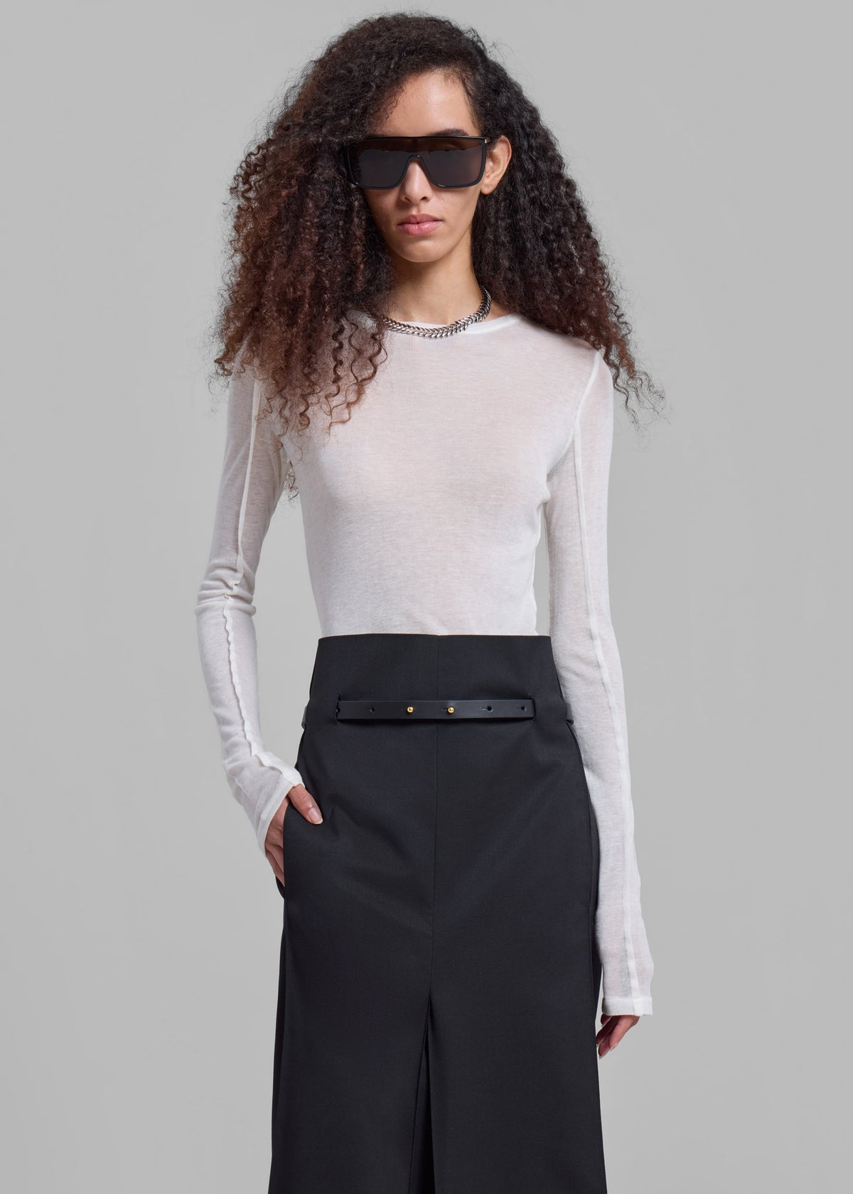 Mesa Sheer Long Sleeve Tee - White β view 8 of 11