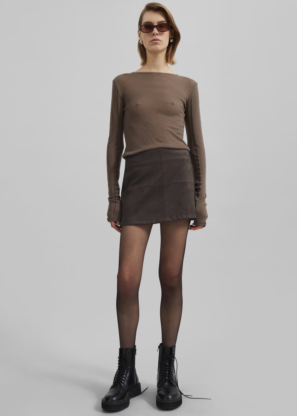 Mesa Sheer Long Sleeve Tee - Brown β view 3 of 7
