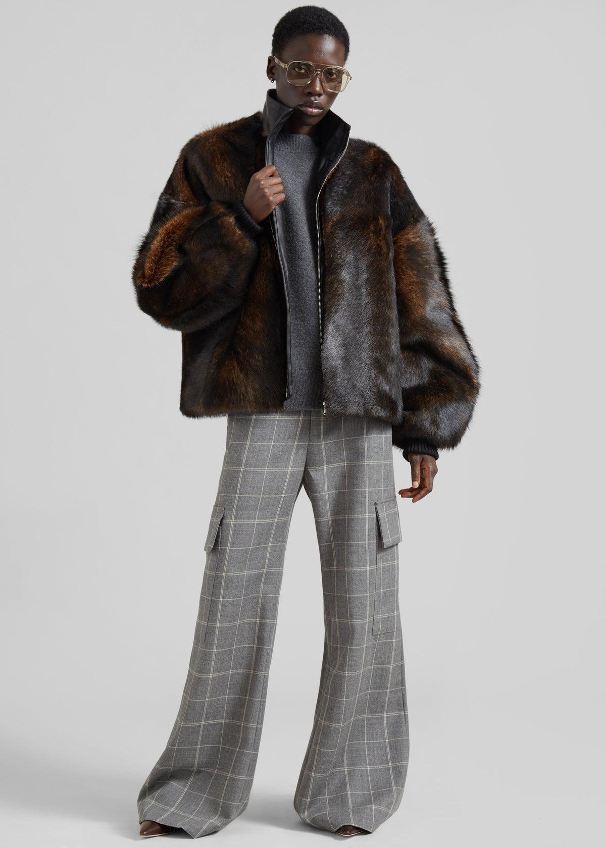 Milano Fur Bomber Jacket - Dark Brown β view 5 of 6
