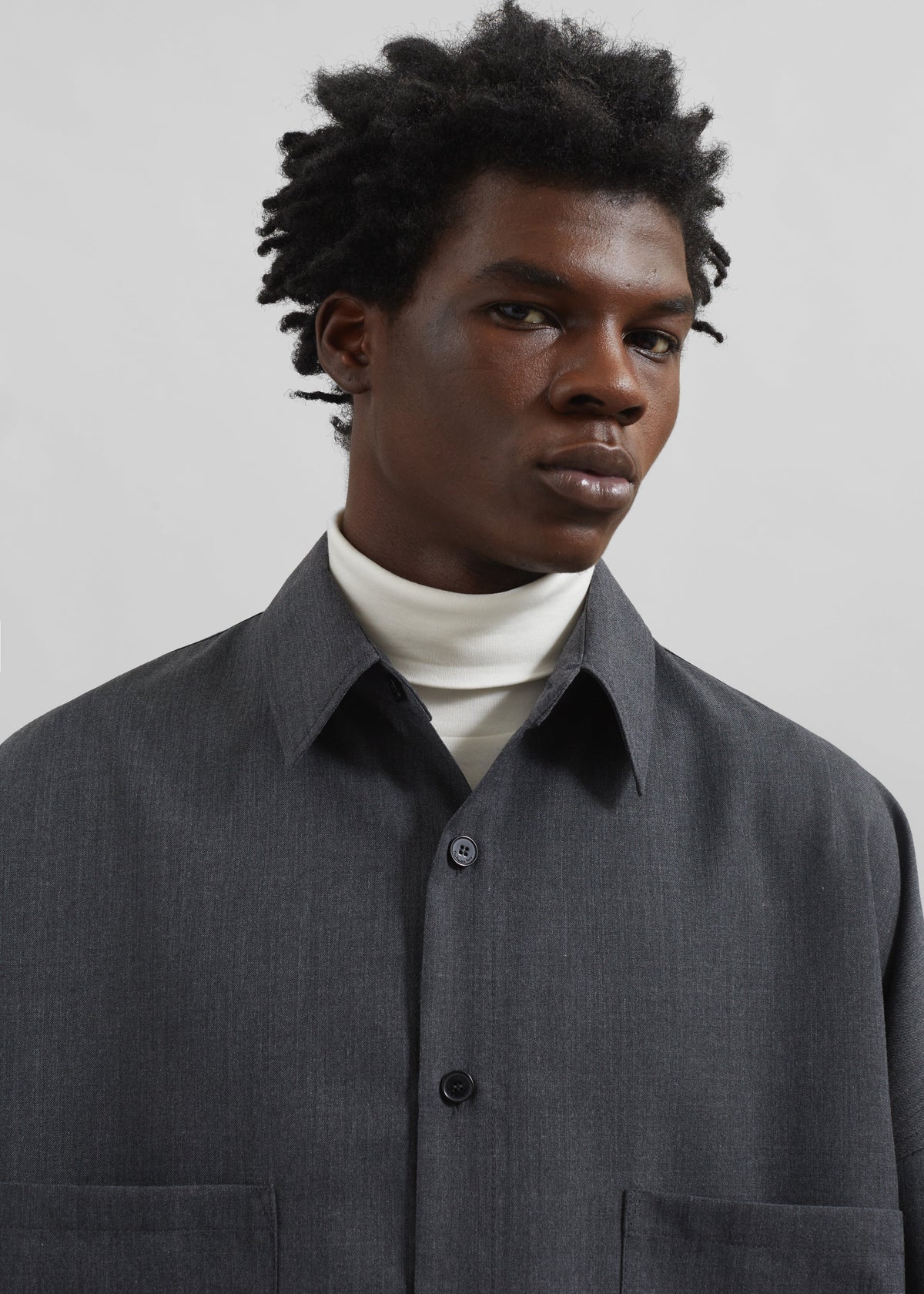 Milton Wool-Blend Shirt - Dark Grey β view 2 of 7