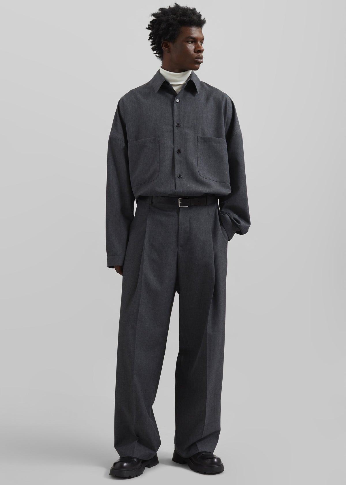Milton Wool-Blend Trousers - Dark Grey β view 1 of 7