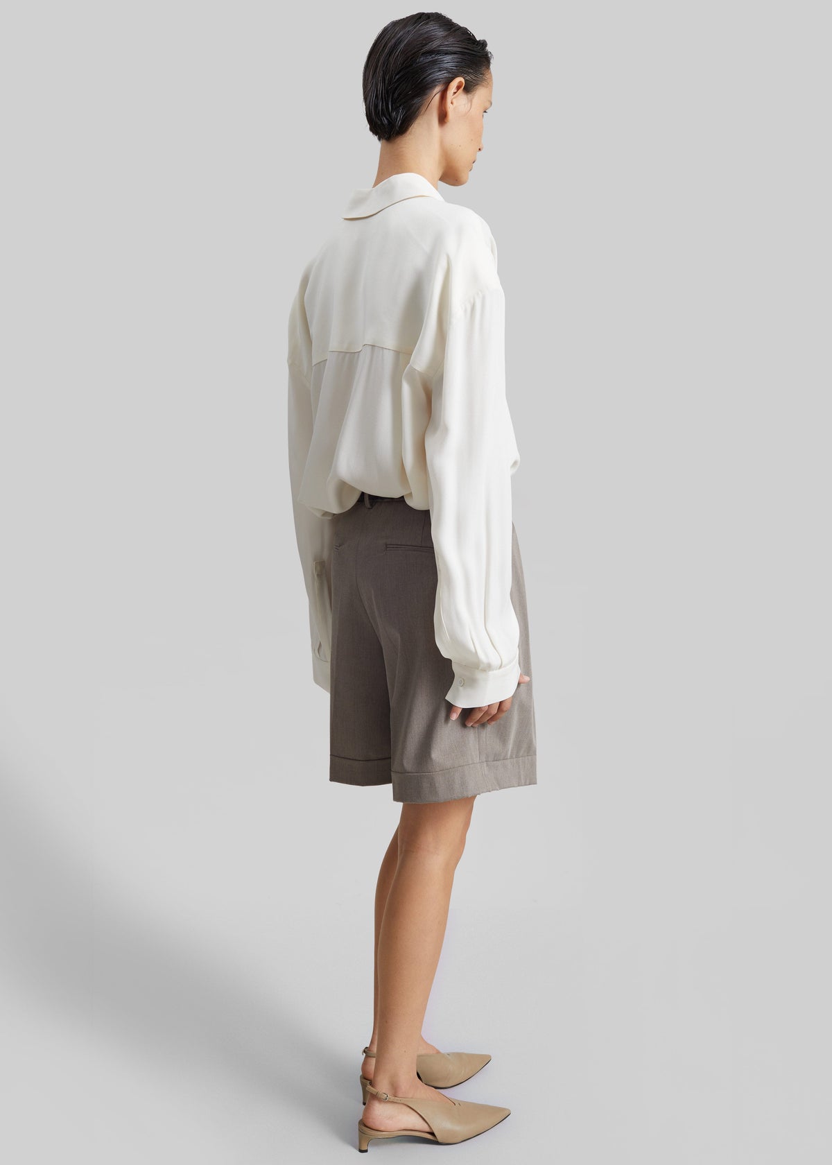 Mirbel Pleated Shorts - Taupe β view 11 of 12