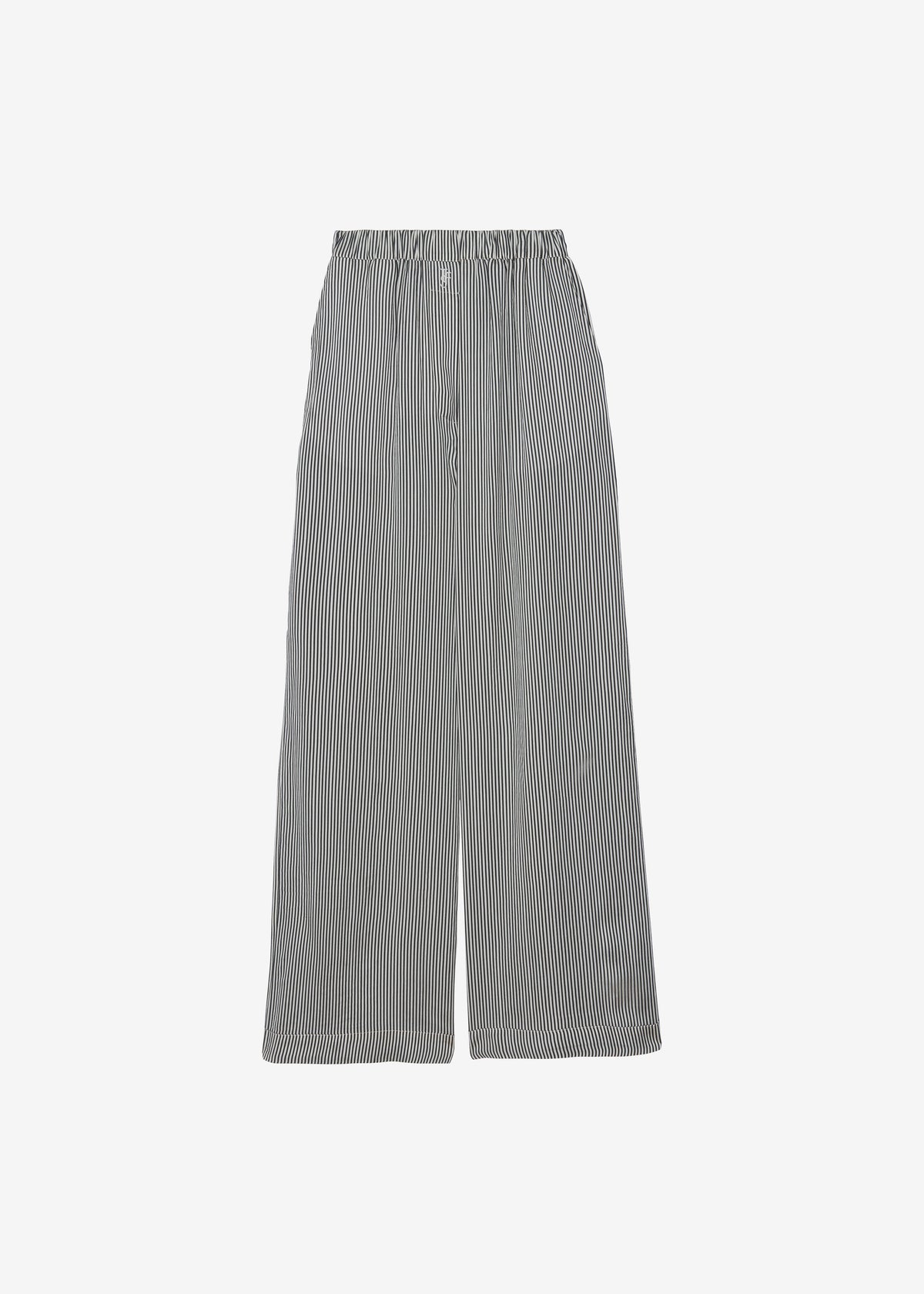 Mirca Striped Silk Elastic Pants - Black/White Stripe β view 7 of 7