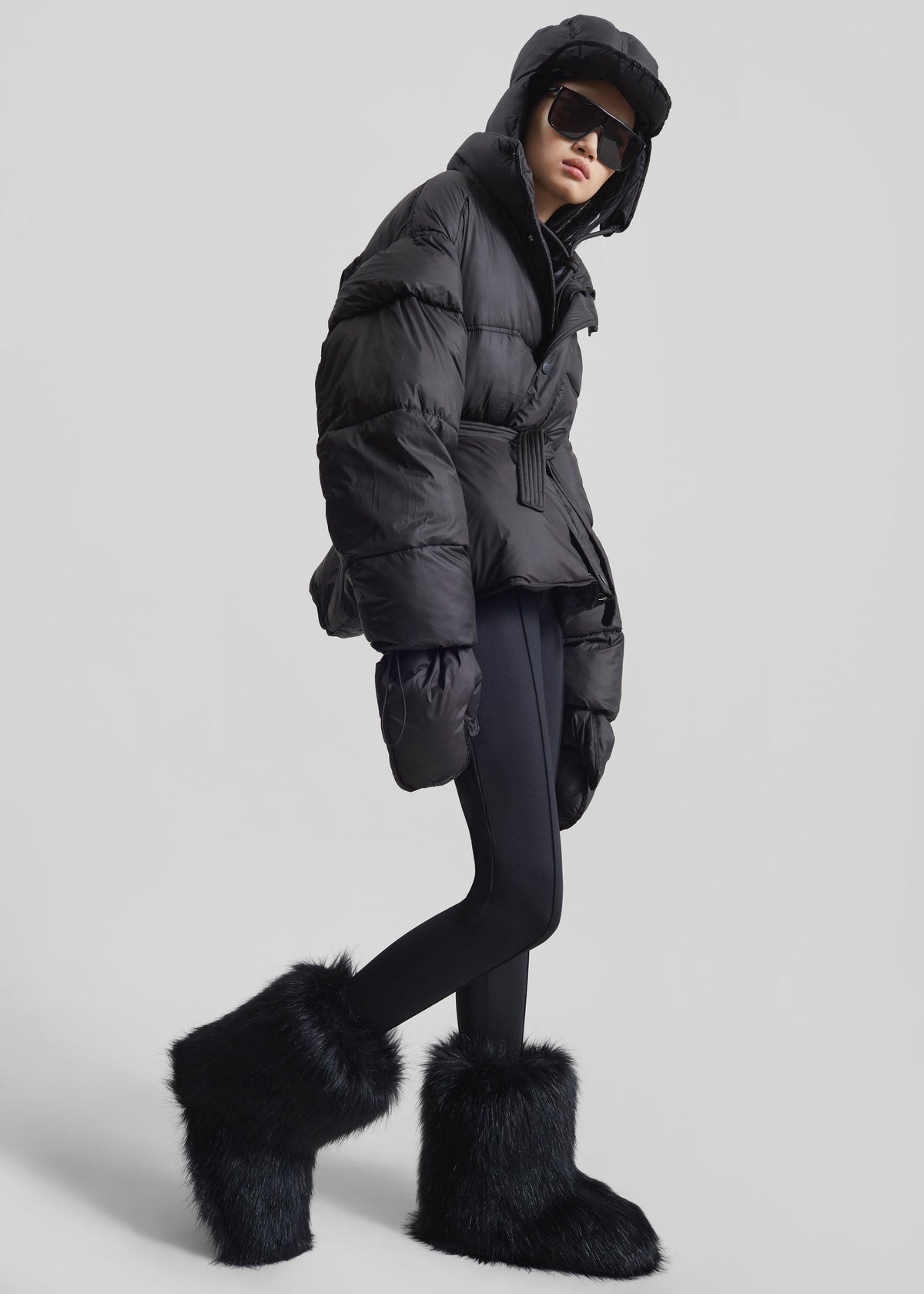 Moena Puffer Jacket & Accessories Set - Black β view 2 of 10