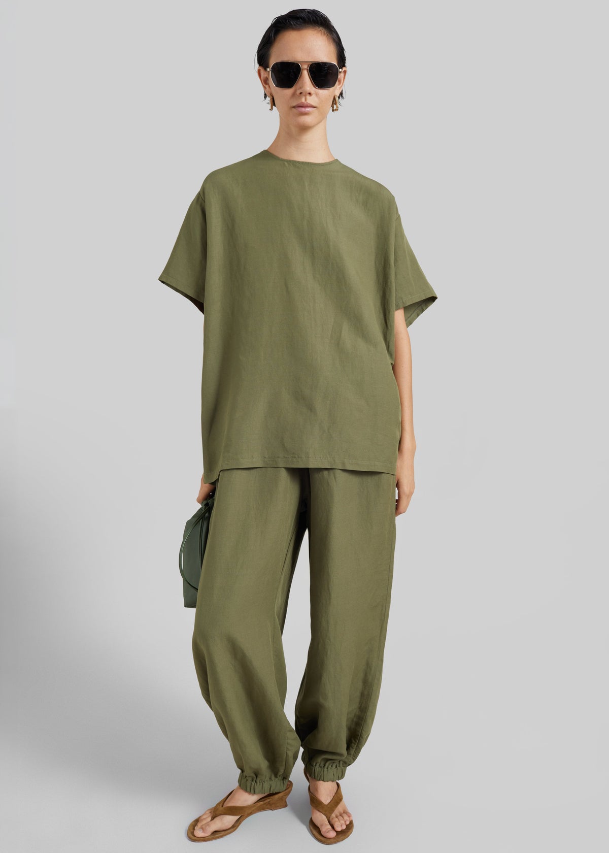 Morat Linen Balloon Pants - Olive β view 6 of 8