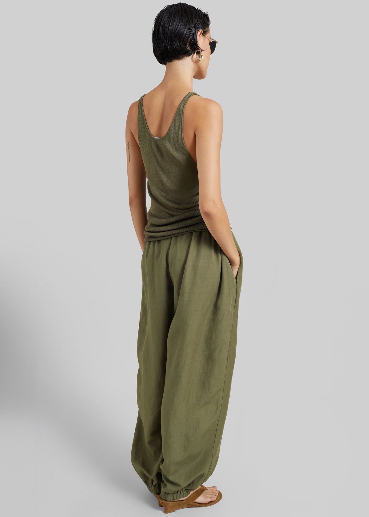 Morat Linen Balloon Pants - Olive β view 7 of 8