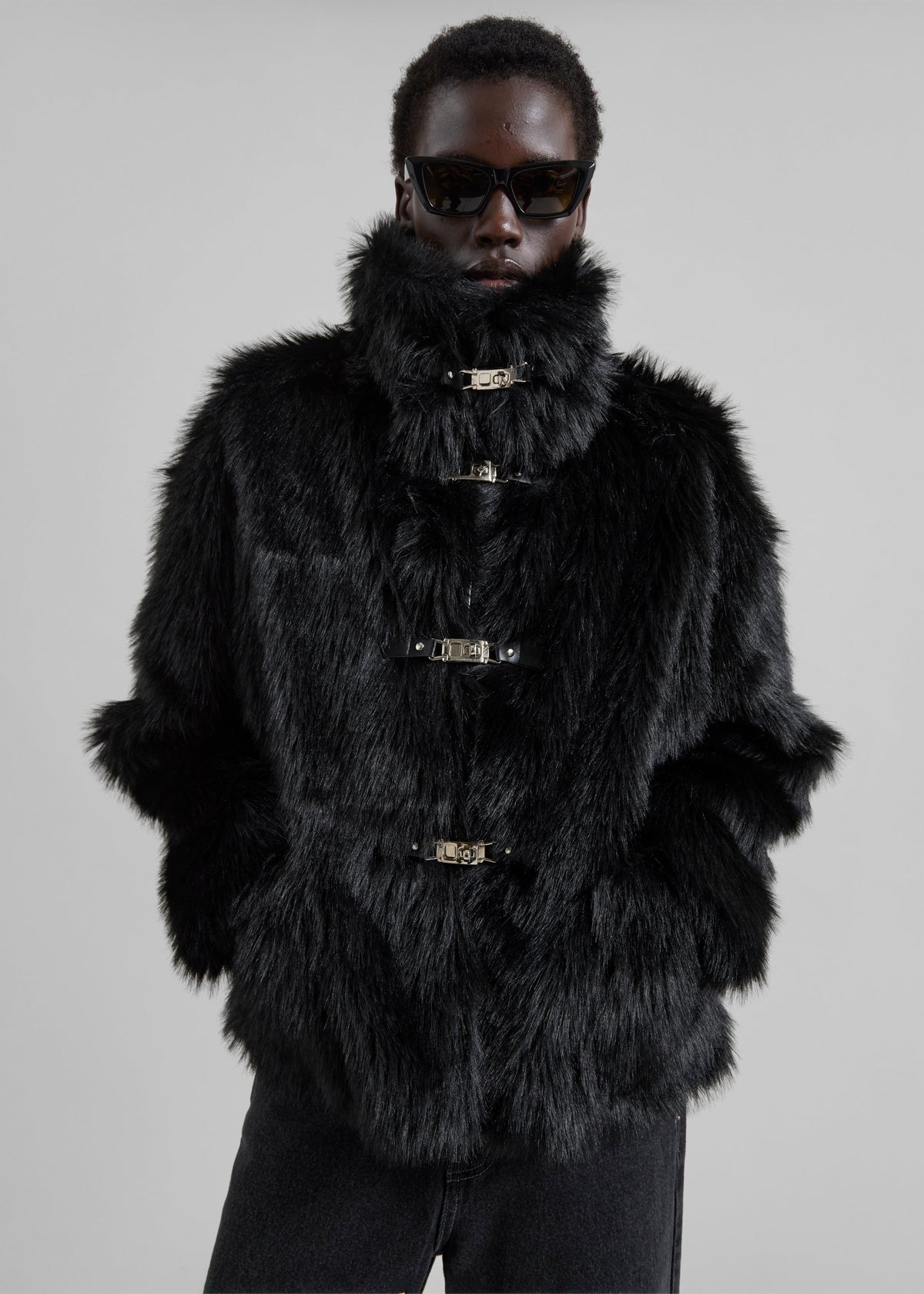 Moritz Faux Fur Buckle Jacket - Black β view 1 of 1