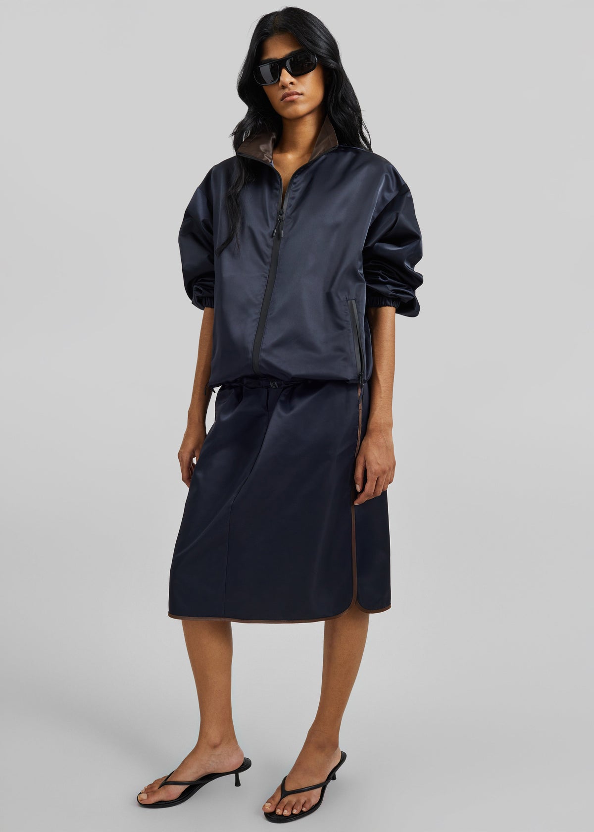 Munich Contrast Collar Zip-Up Jacket - Navy β view 5 of 9