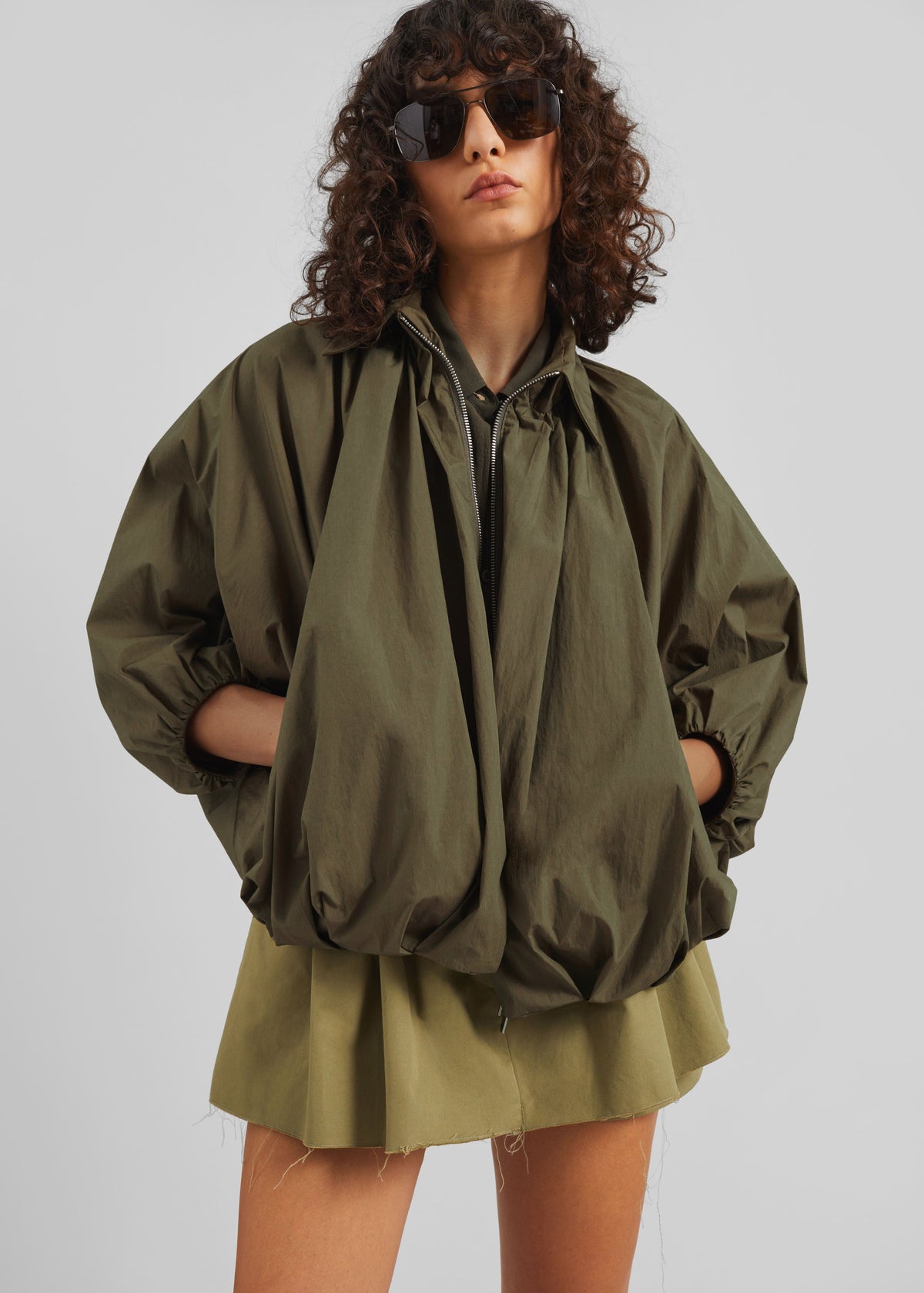 Murray Batwing Sleeve Balloon Jacket - Olive Brown β view 5 of 11