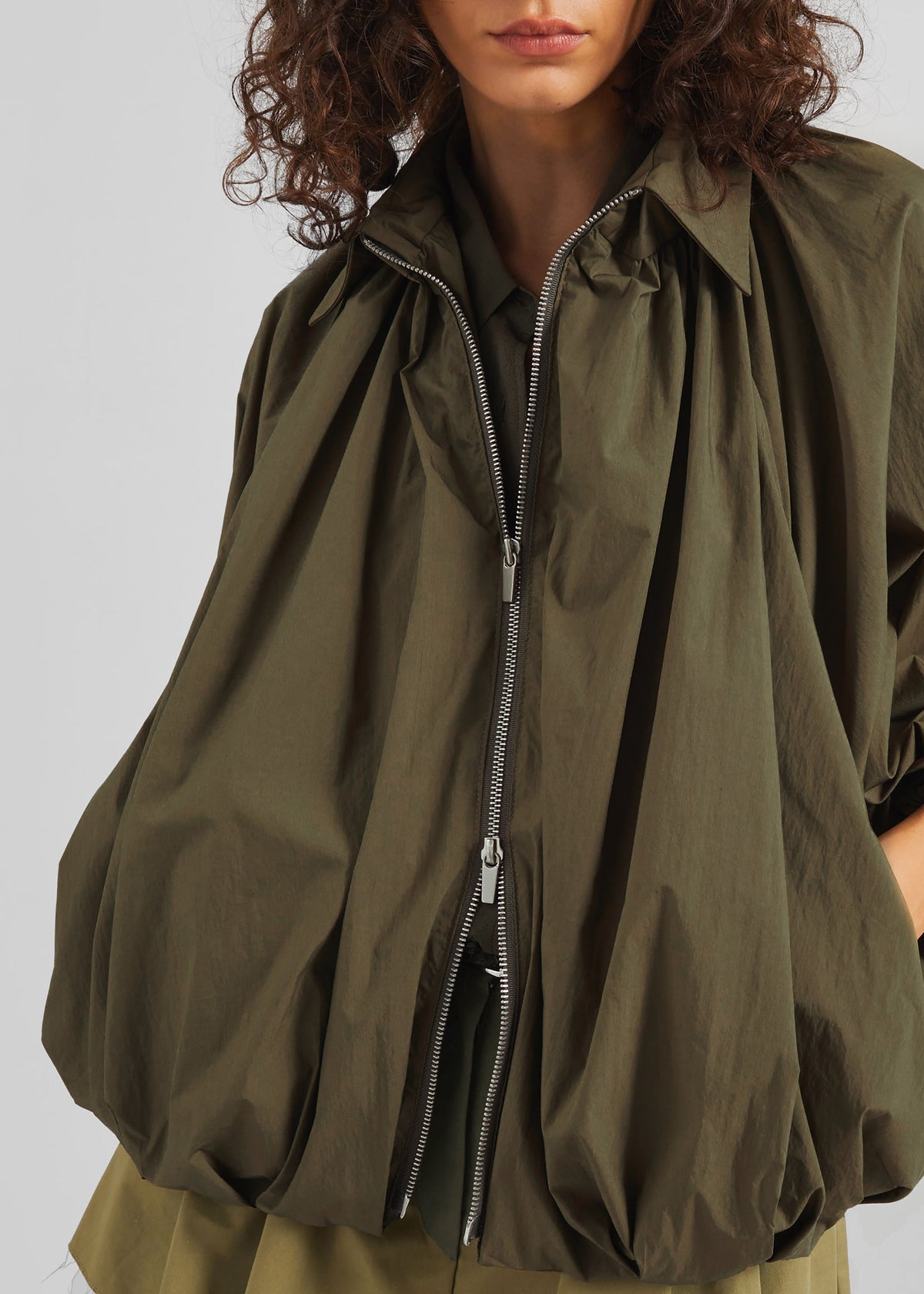 Murray Batwing Sleeve Balloon Jacket - Olive Brown β view 8 of 11