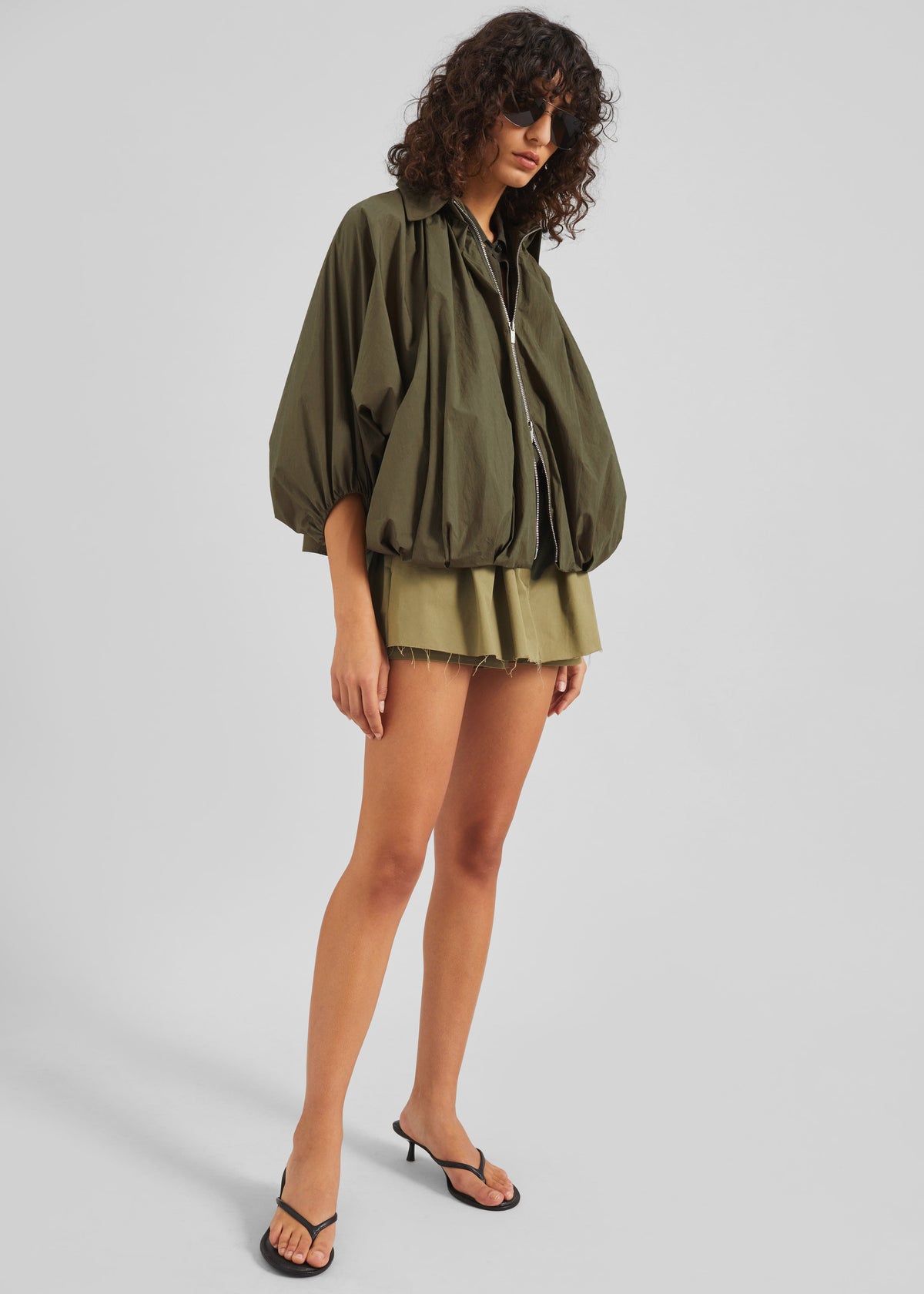 Murray Batwing Sleeve Balloon Jacket - Olive Brown β view 4 of 11