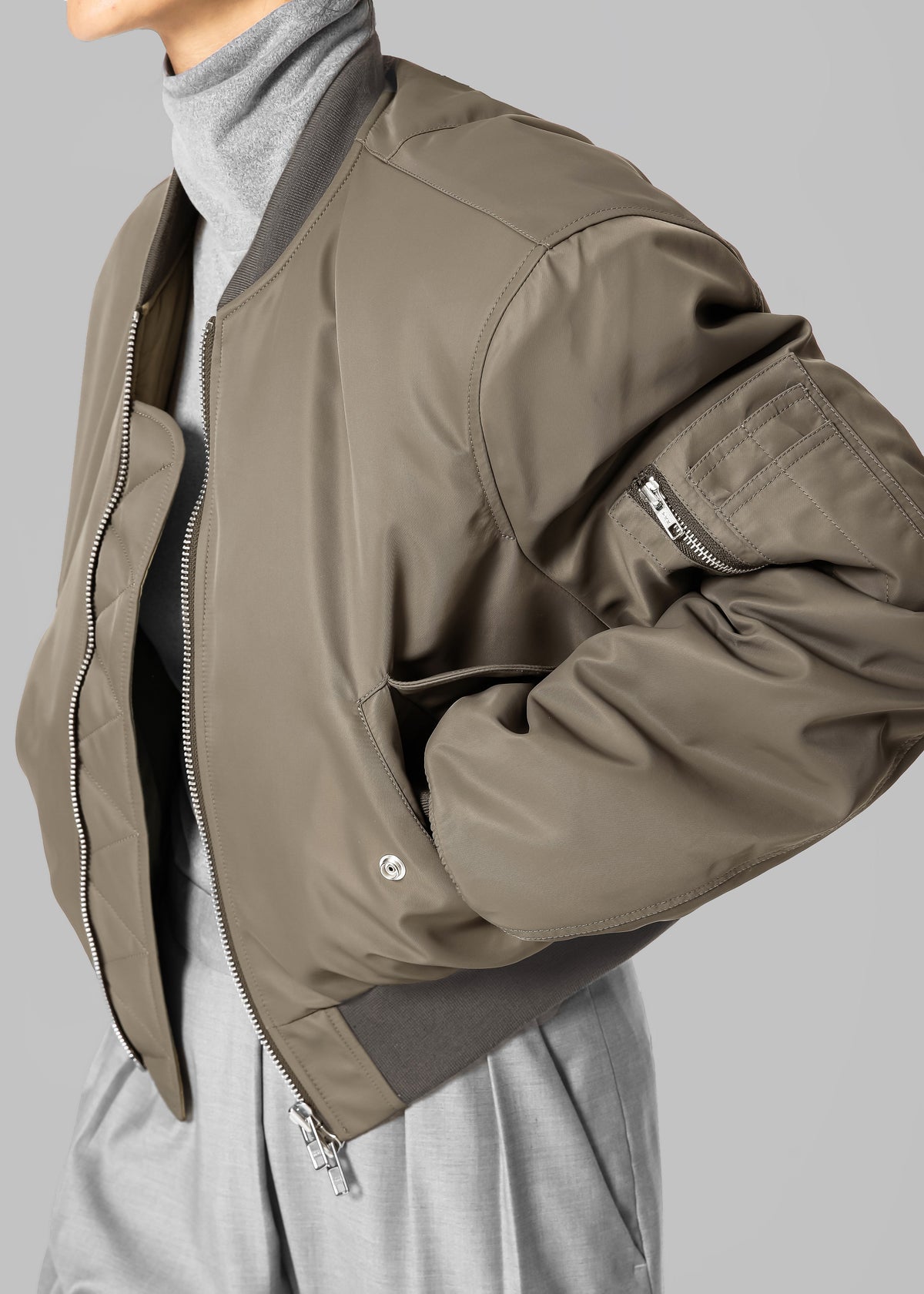 Mati Cropped Padded Bomber - Olive β view 7 of 10