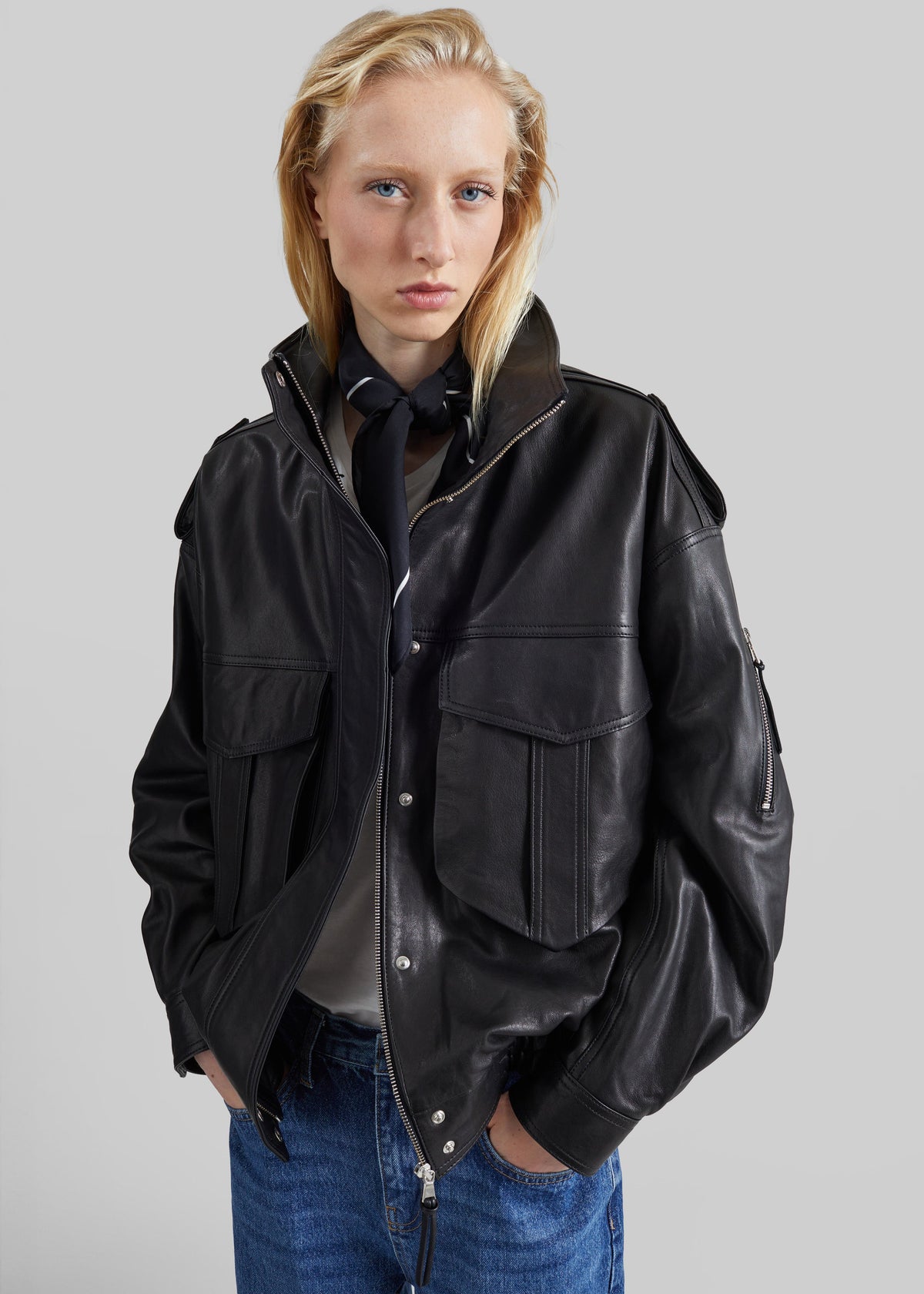 Napa Leather Hooded Jacket - Black – view 7 of 11