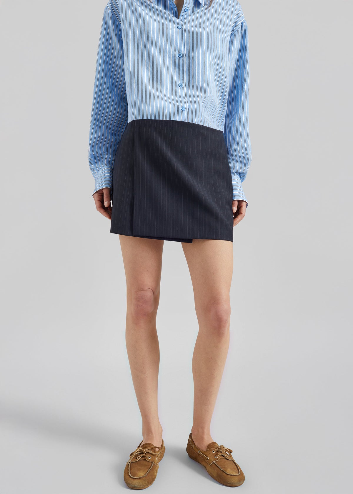 Narah Mini Skirt - Navy/White Pinstripe β view 5 of 9