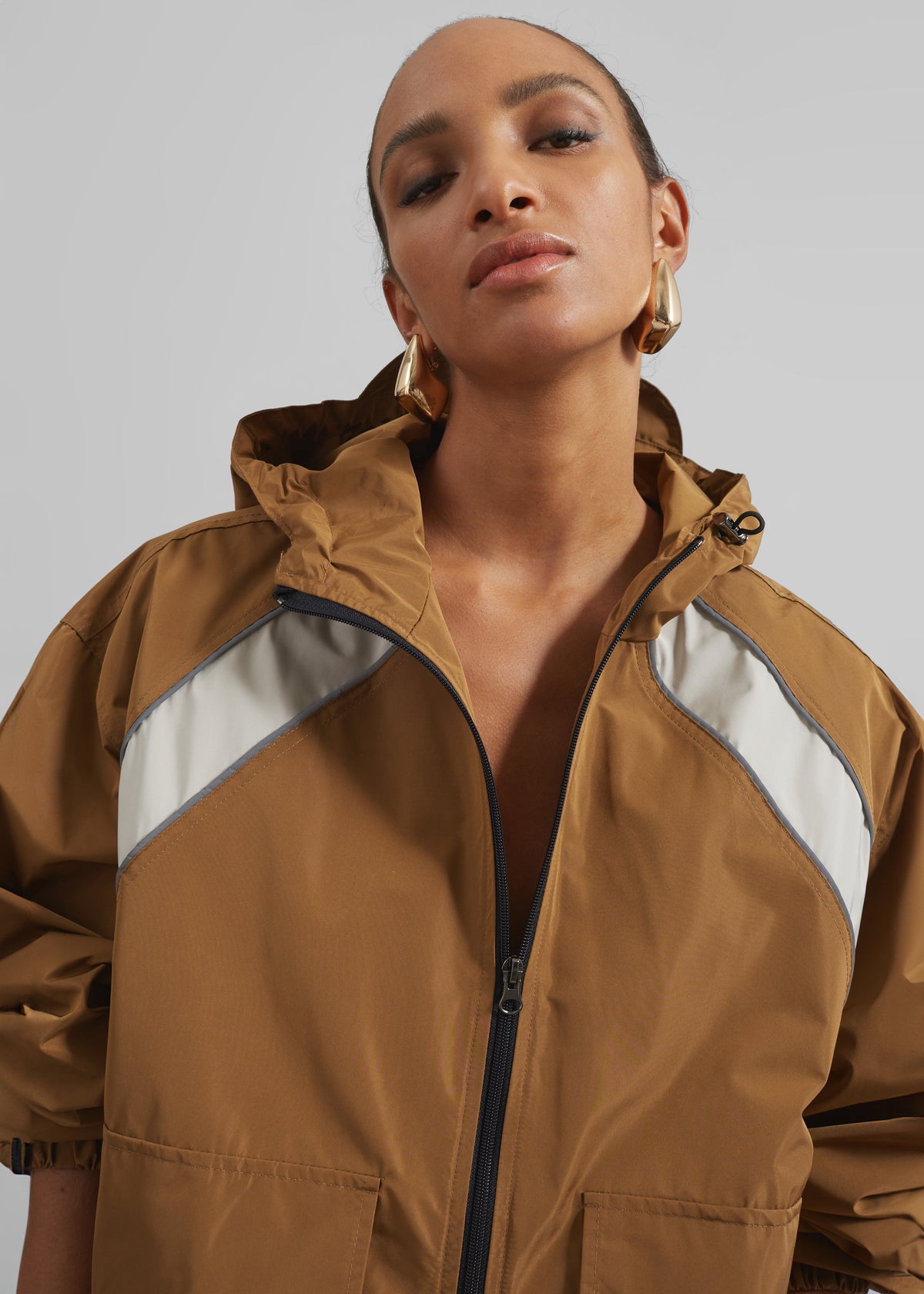 Navan Windbreaker Cargo Jacket - Brown β view 1 of 7