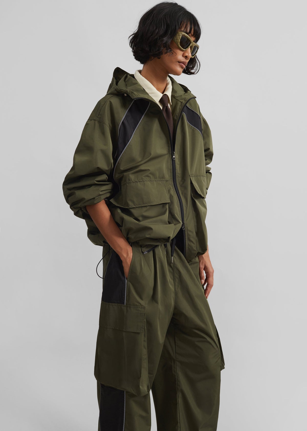 Navan Windbreaker Cargo Jacket - Khaki β view 1 of 9