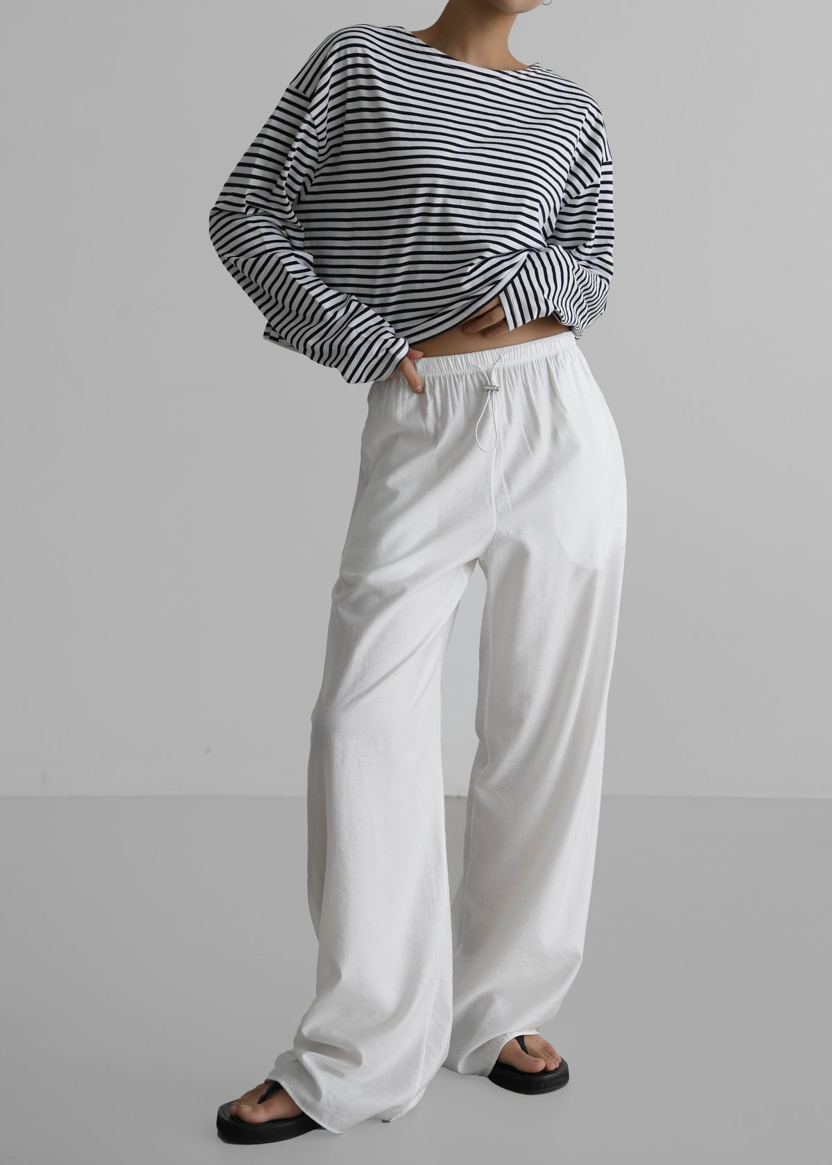 Neha Cropped Top - Navy Stripe β view 4 of 6