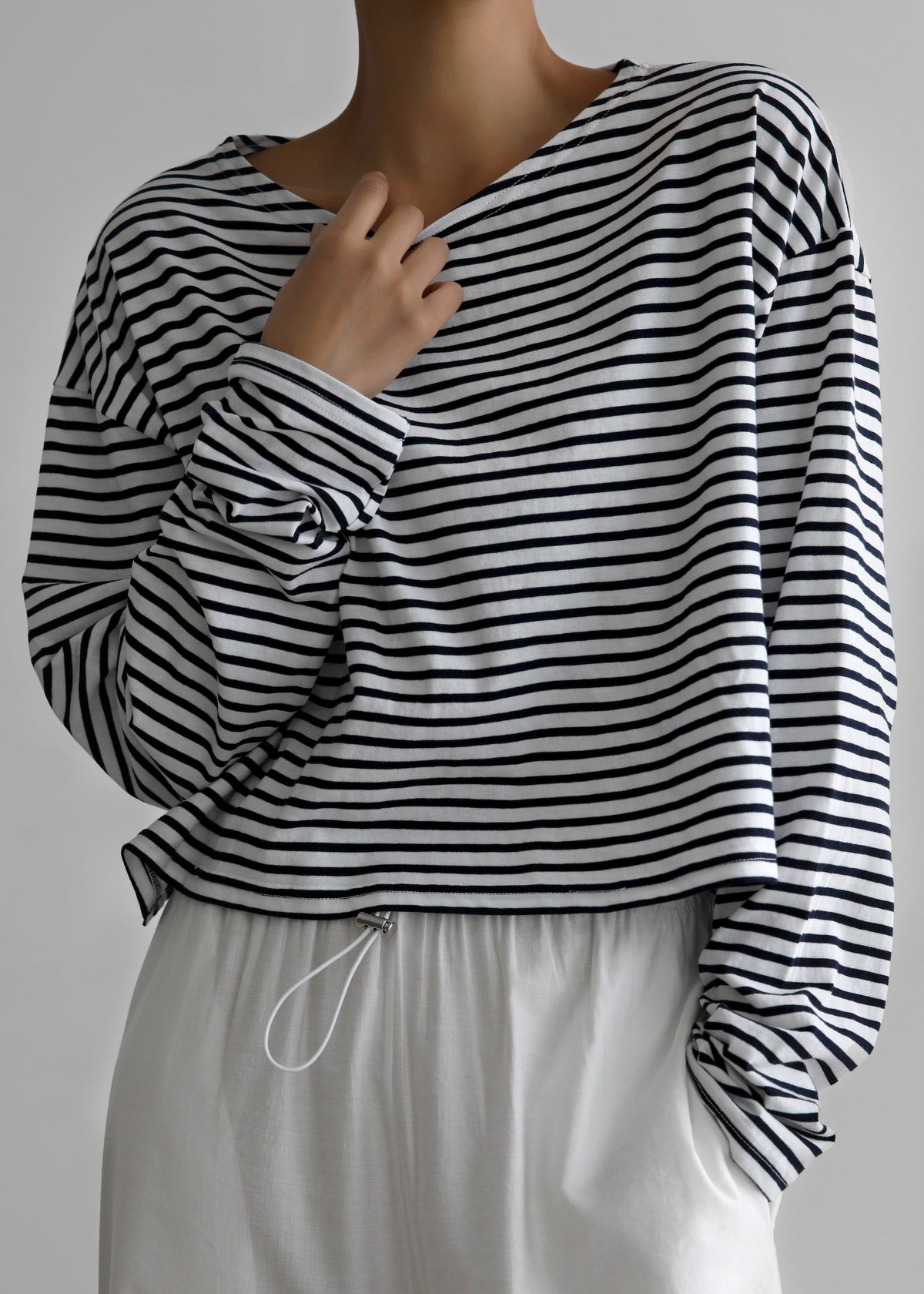 Neha Cropped Top - Navy Stripe β view 5 of 6