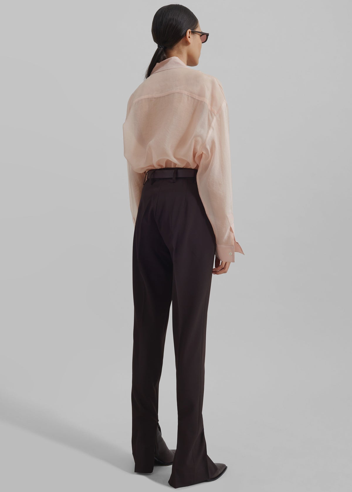 Nel Sheer Button Up Shirt - Pink β view 8 of 9