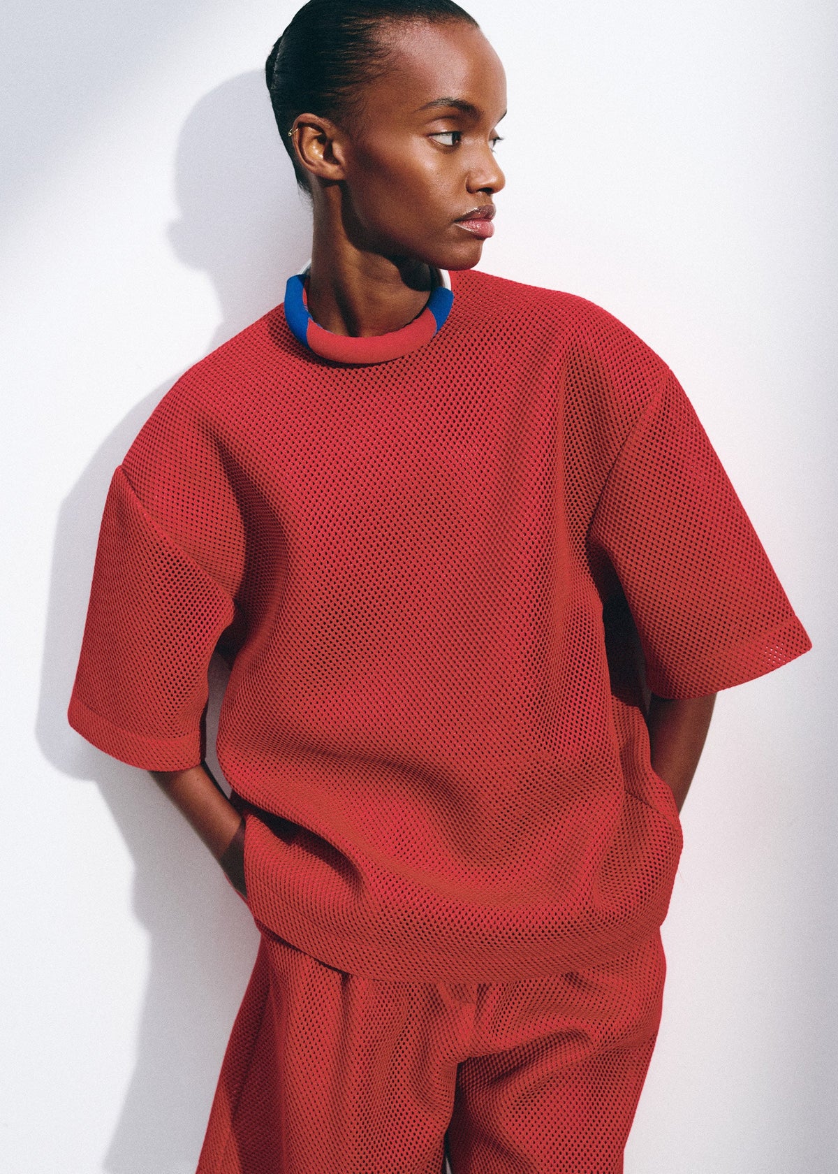 Nela Mesh Boxy T-Shirt - Red β view 10 of 13