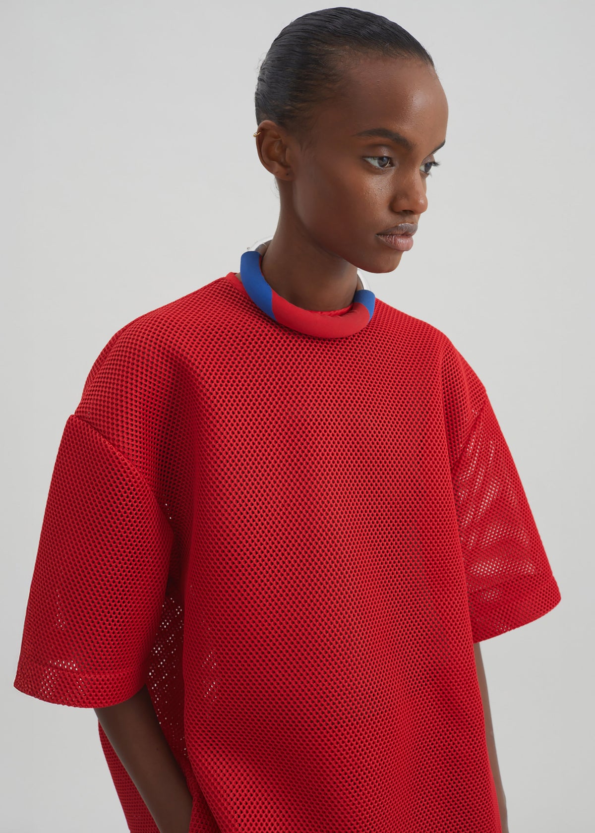 Nela Mesh Boxy T-Shirt - Red β view 4 of 13