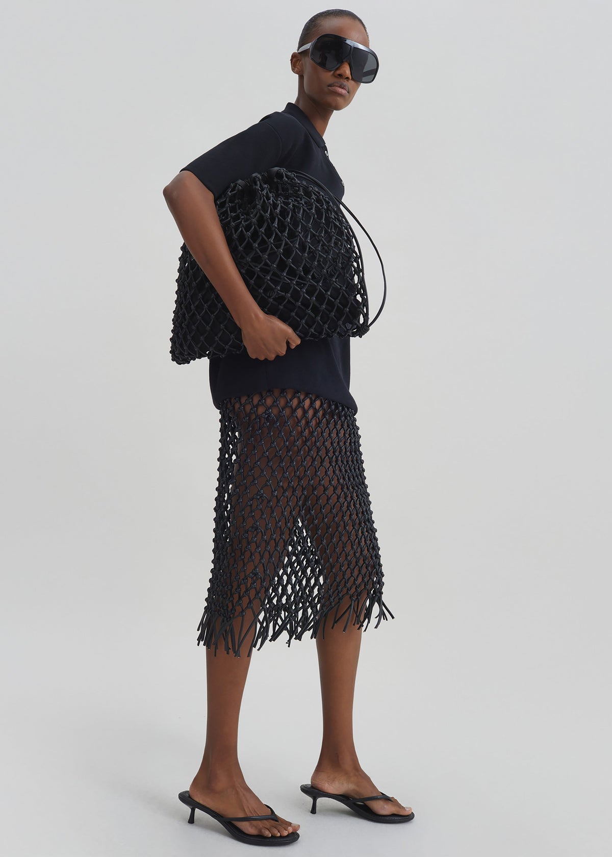 Nelaya Leather Macrame Skirt - Black β view 6 of 9