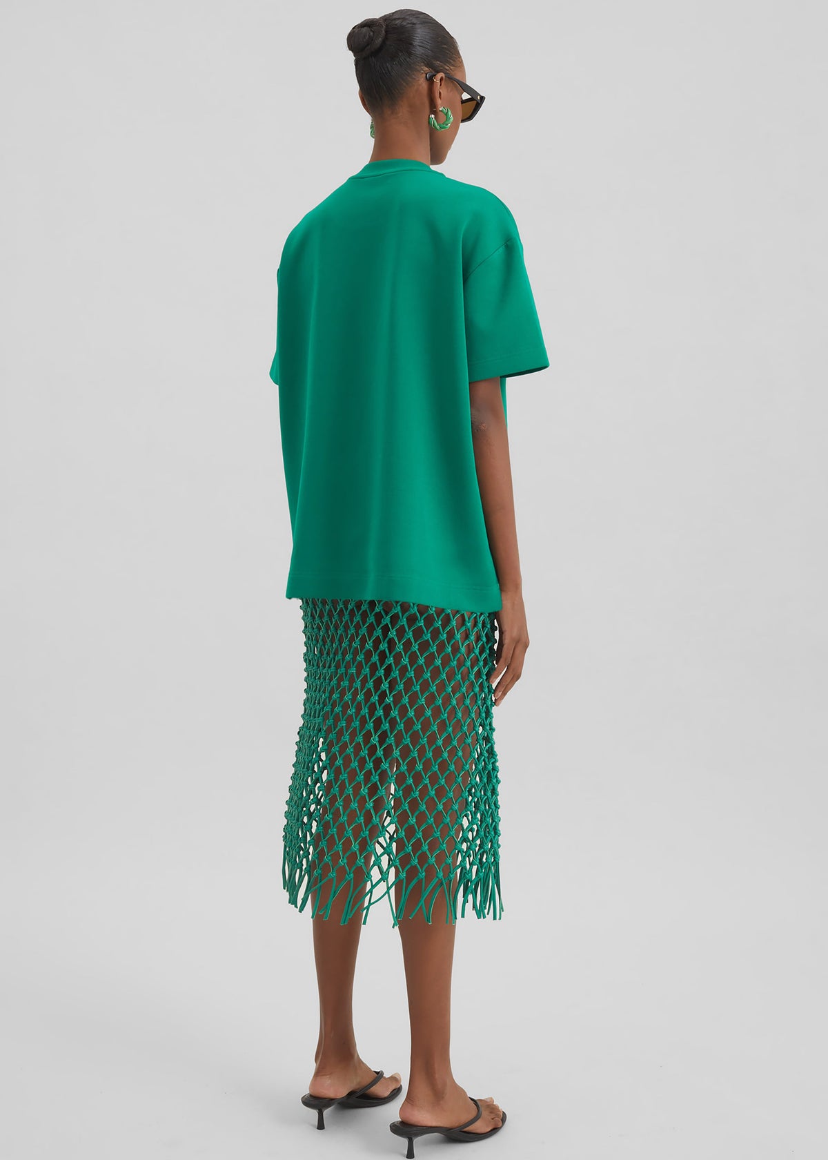 Nelaya Leather Macrame Skirt - Emerald β view 9 of 10