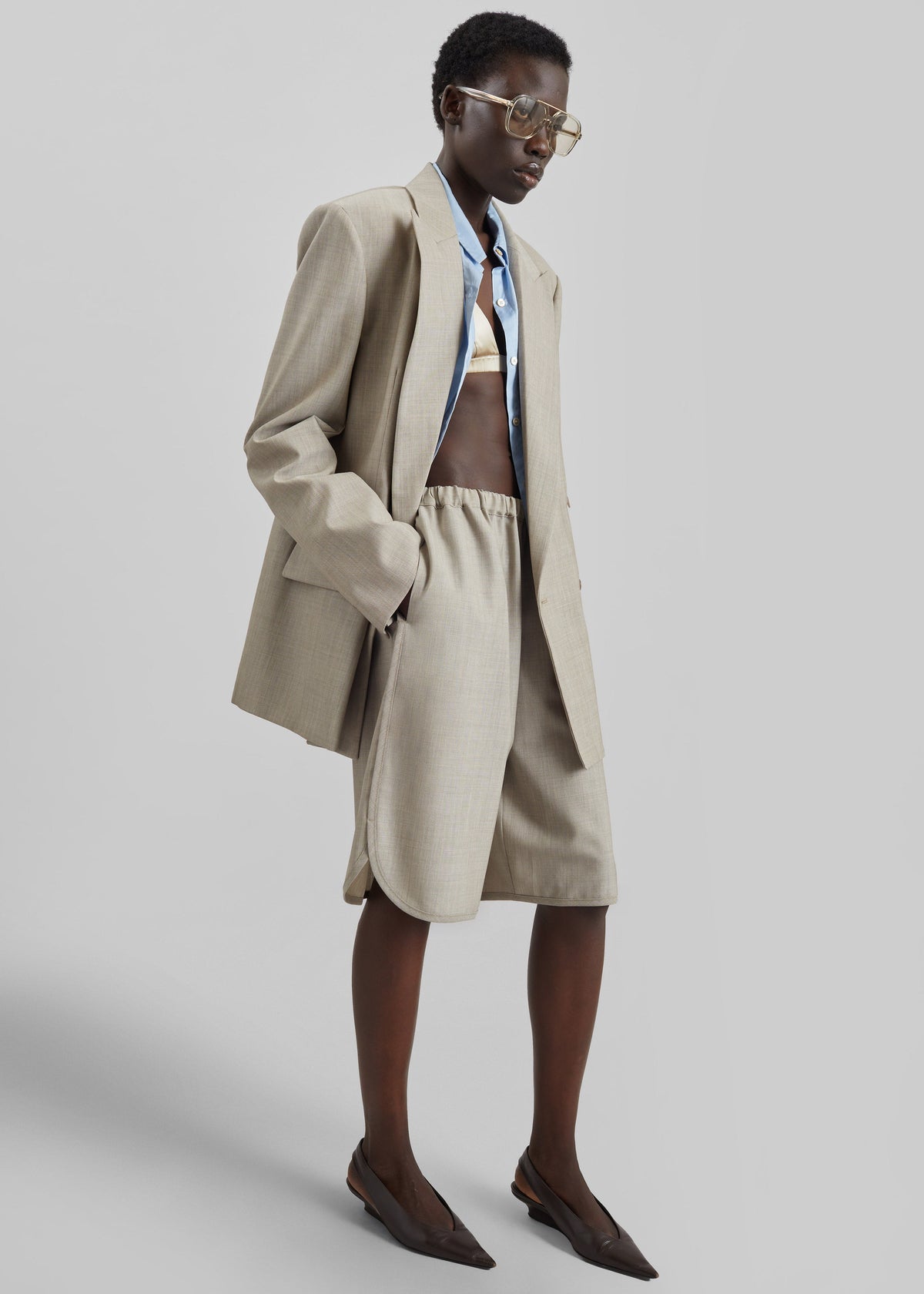 Nelis Suiting Bermuda Shorts - Beige Melange β view 1 of 1