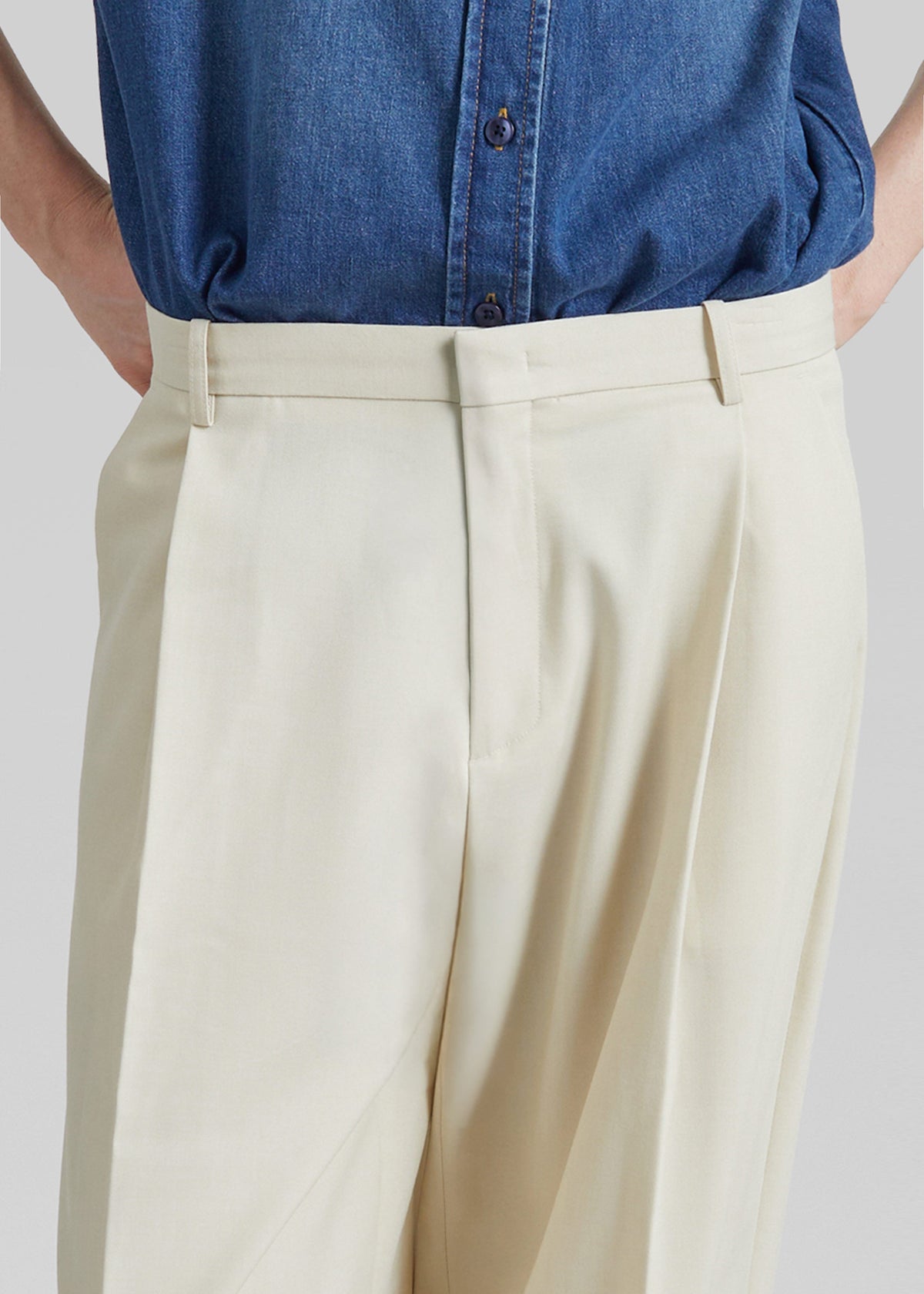 Neria Pleated Trousers - Light Beige β view 4 of 7