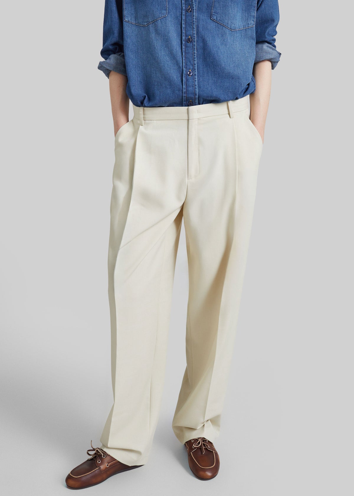 Neria Pleated Trousers - Light Beige β view 3 of 7