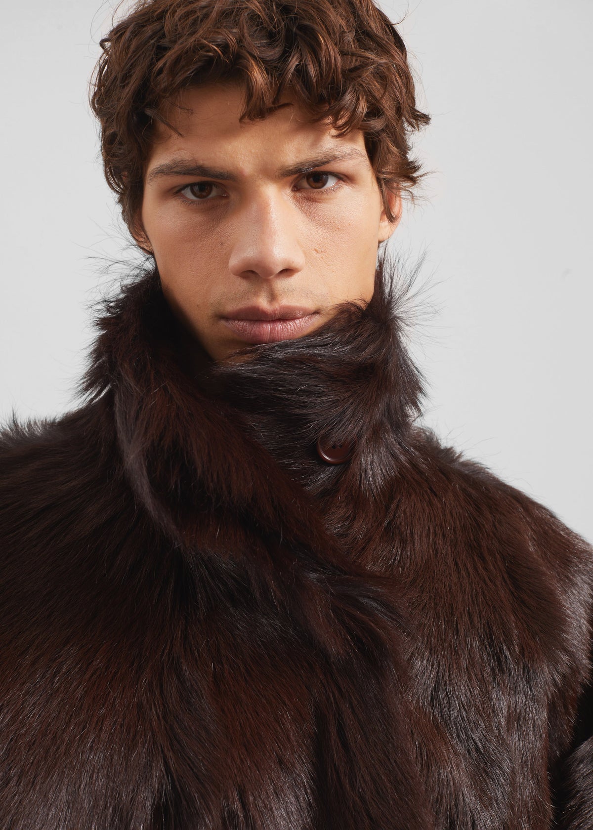 Nerola Funnel Neck Fur Coat - Plum β view 8 of 11