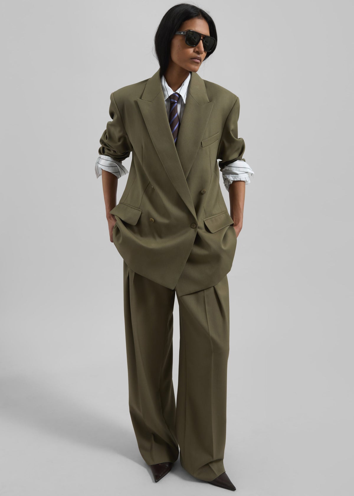 Newark Double Breasted Blazer - Khaki β view 6 of 8