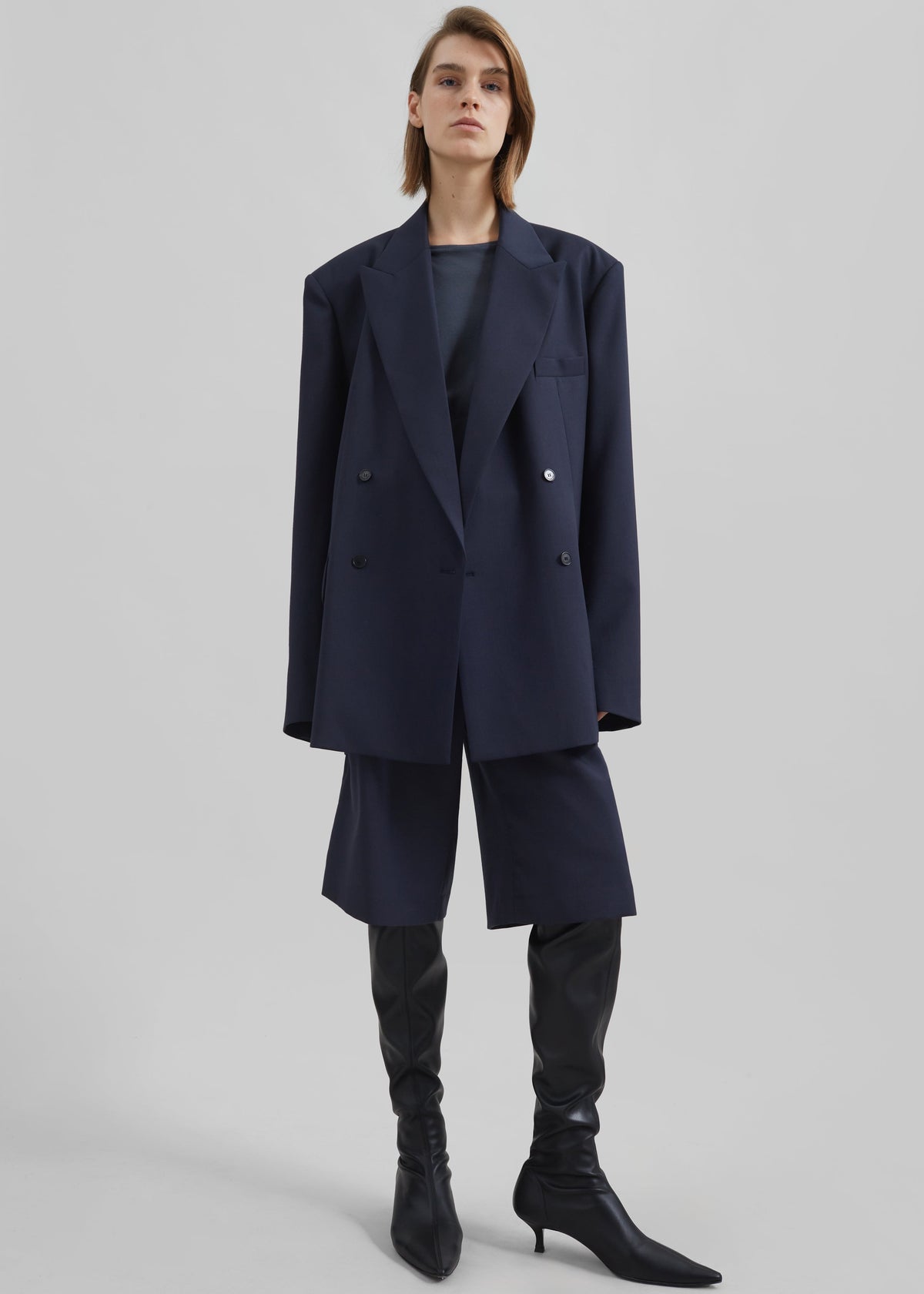 Newark Double Breasted Blazer - Navy β view 4 of 10